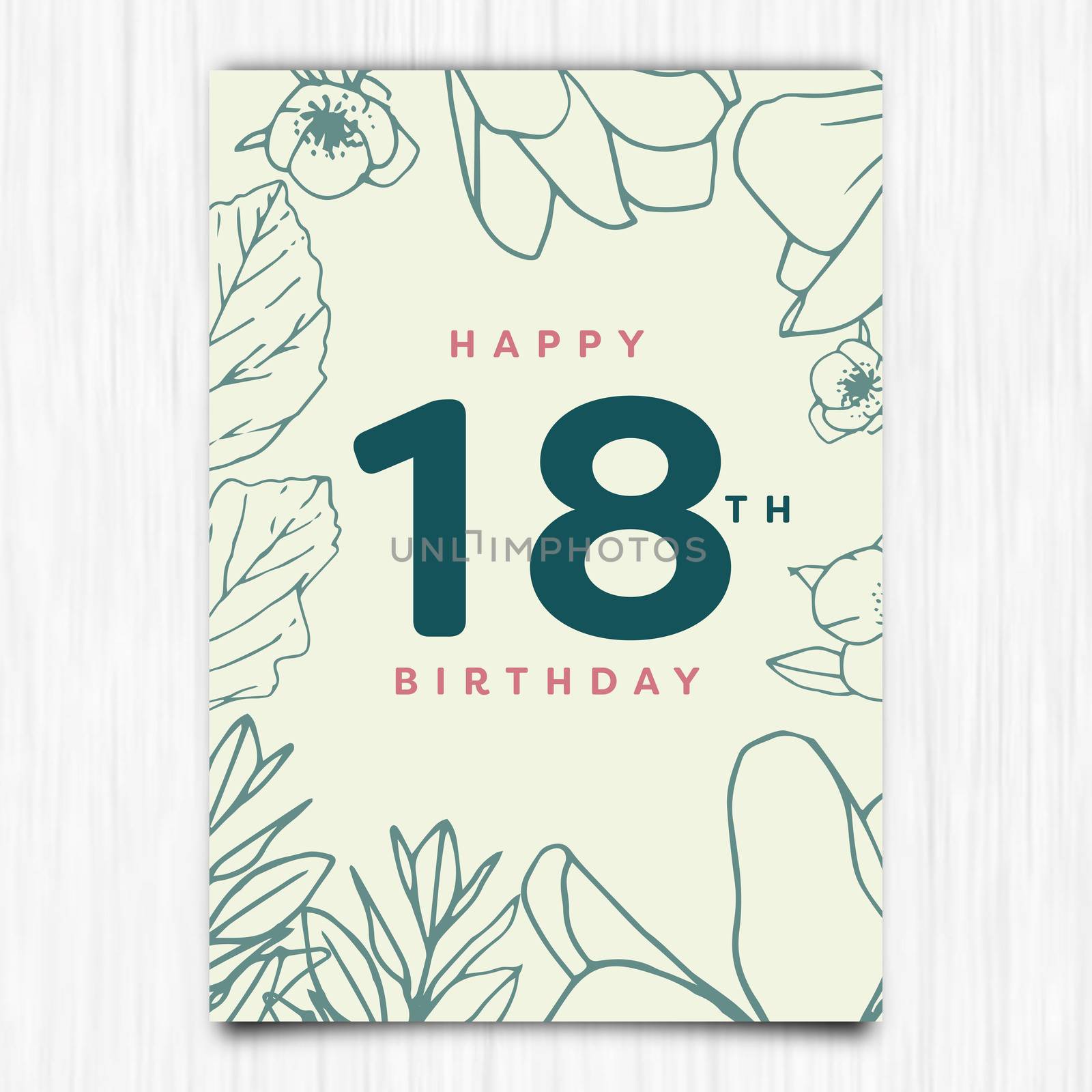 Happy birthday 18th years greeting card by Wavebreakmedia