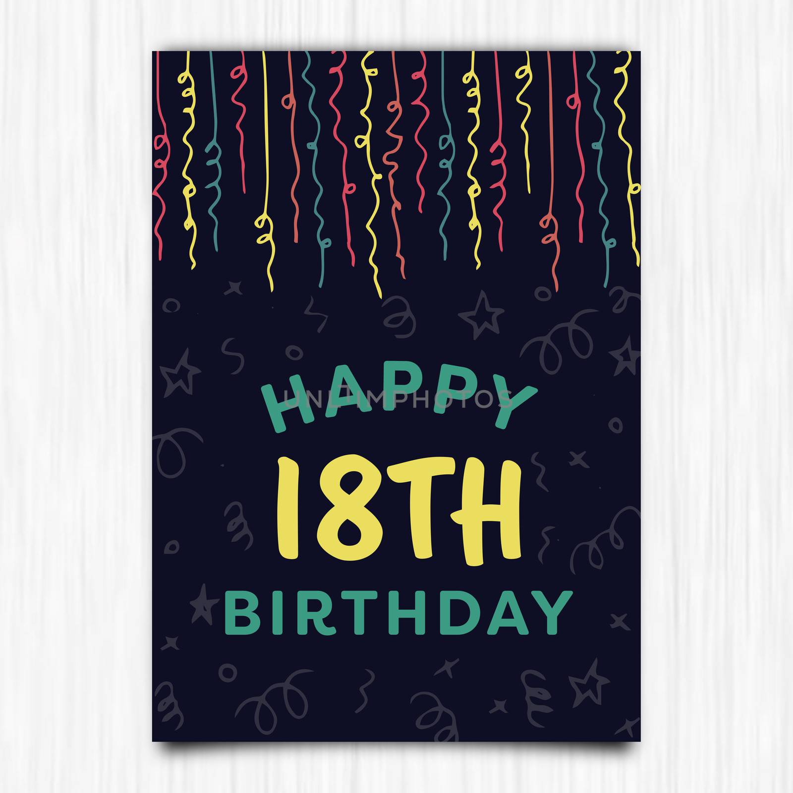 Happy birthday 18th years greeting card by Wavebreakmedia