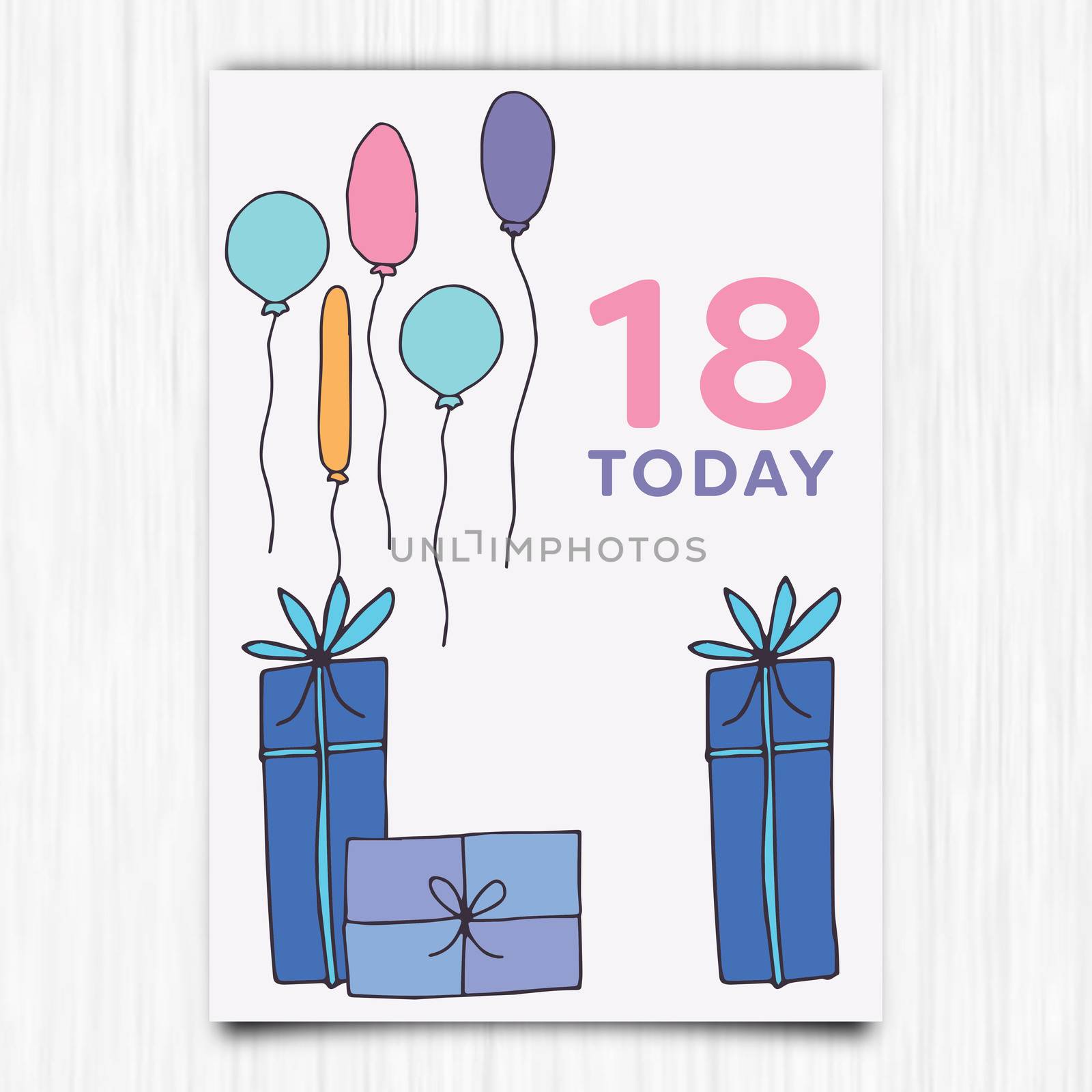 Happy birthday 18th years greeting card by Wavebreakmedia