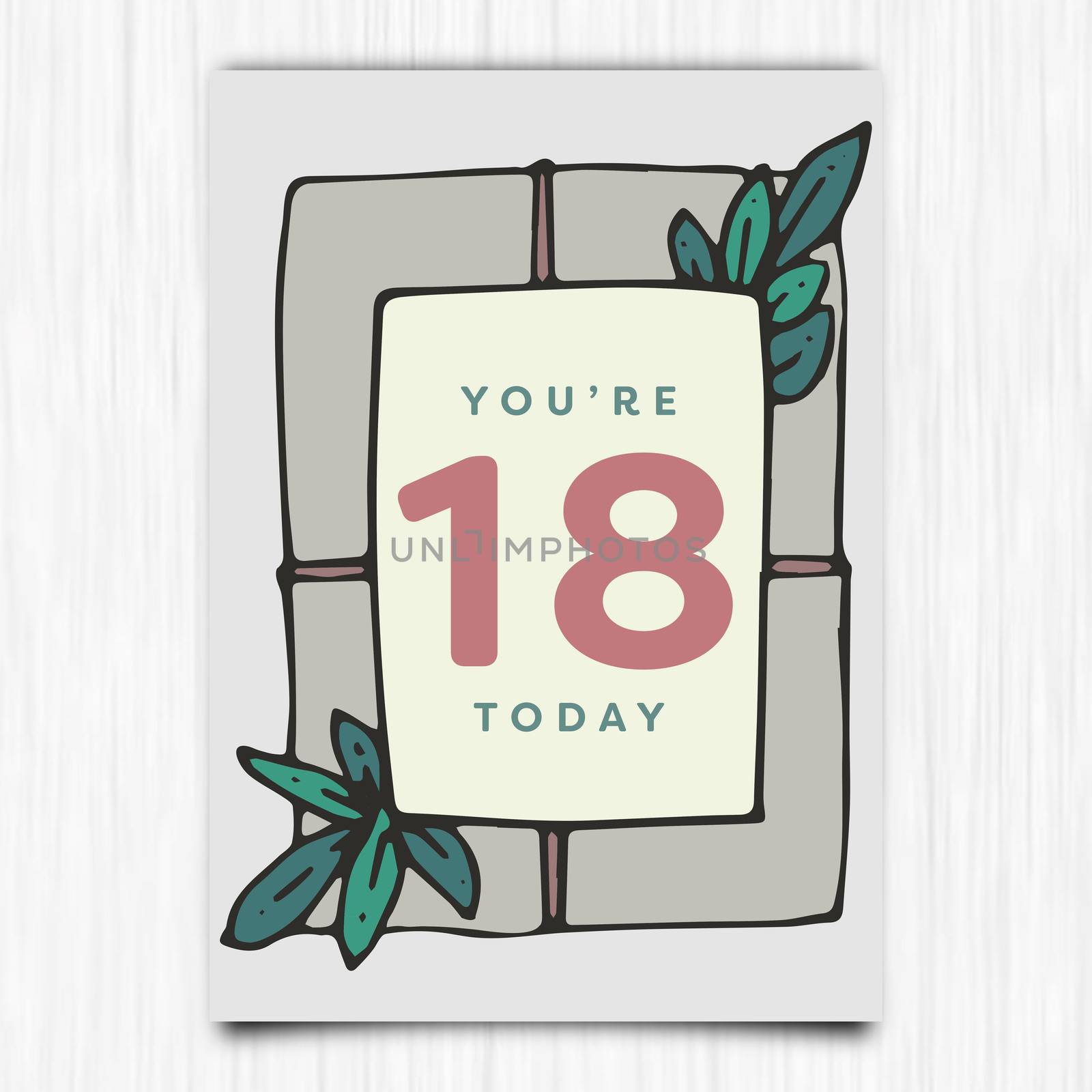 Happy birthday 18th years greeting card by Wavebreakmedia