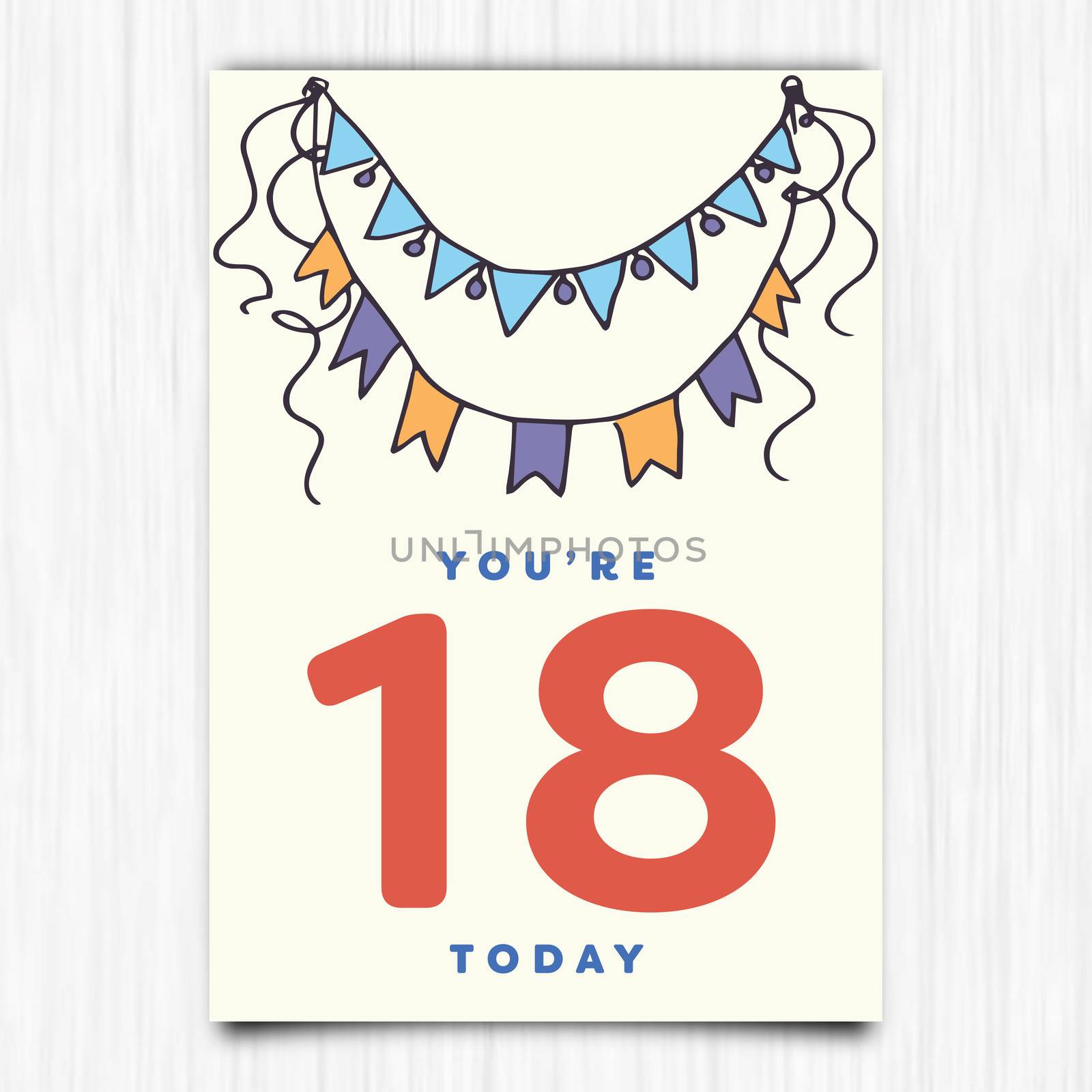 Happy birthday 18th years greeting card by Wavebreakmedia