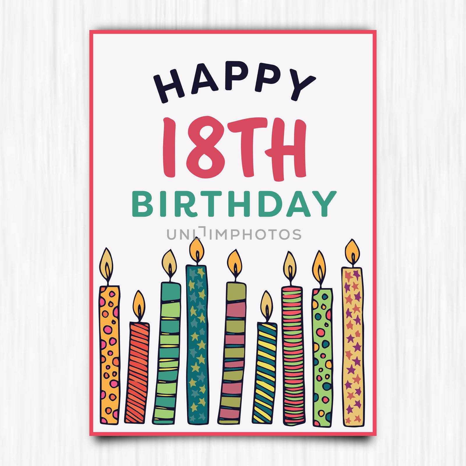 Happy birthday 18th years greeting card by Wavebreakmedia