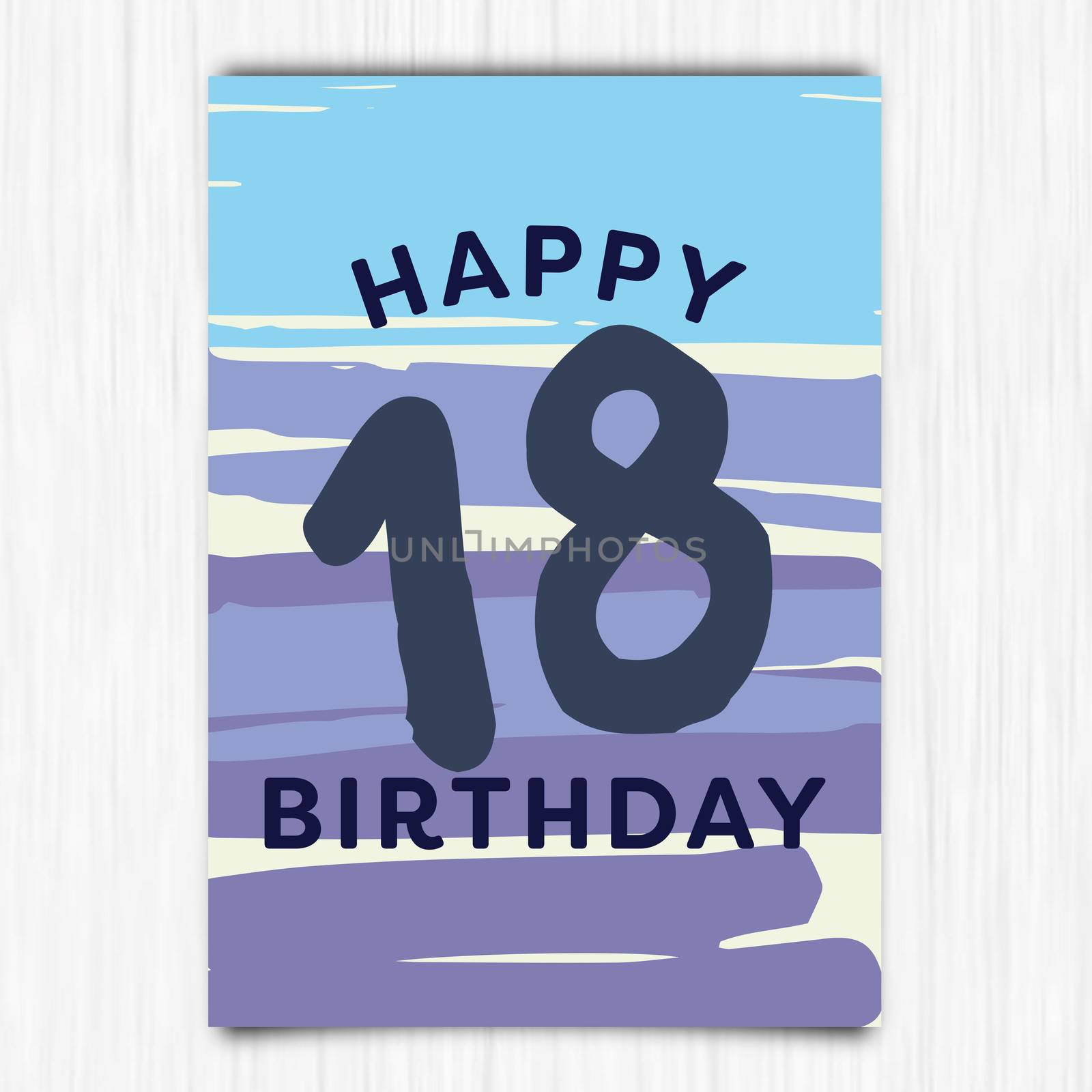 Vector icon of happy birthday 18th years greeting card