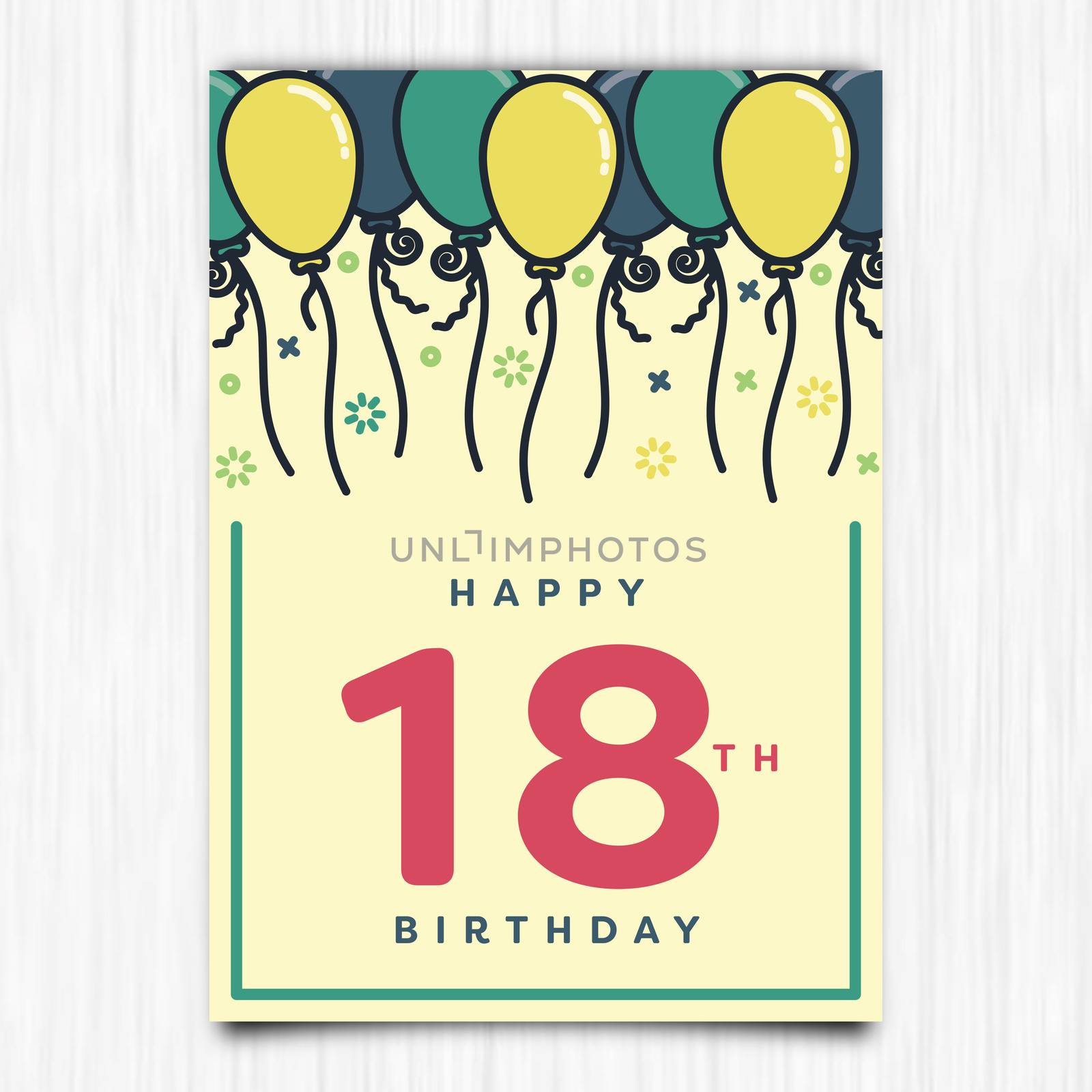 Happy birthday 18th years greeting card by Wavebreakmedia