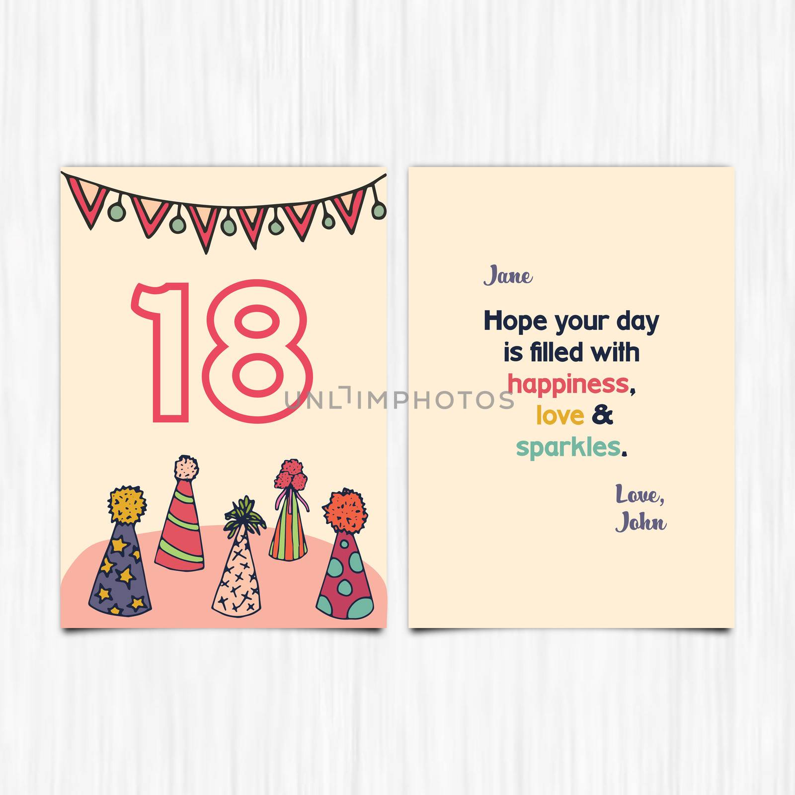 Happy birthday 18th years greeting card by Wavebreakmedia