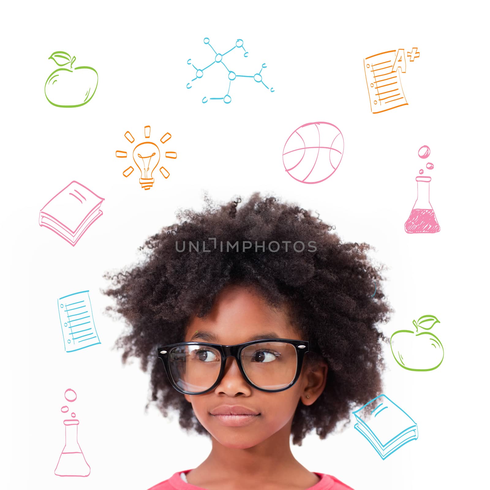Composite image of cute pupil wearing glasses by Wavebreakmedia