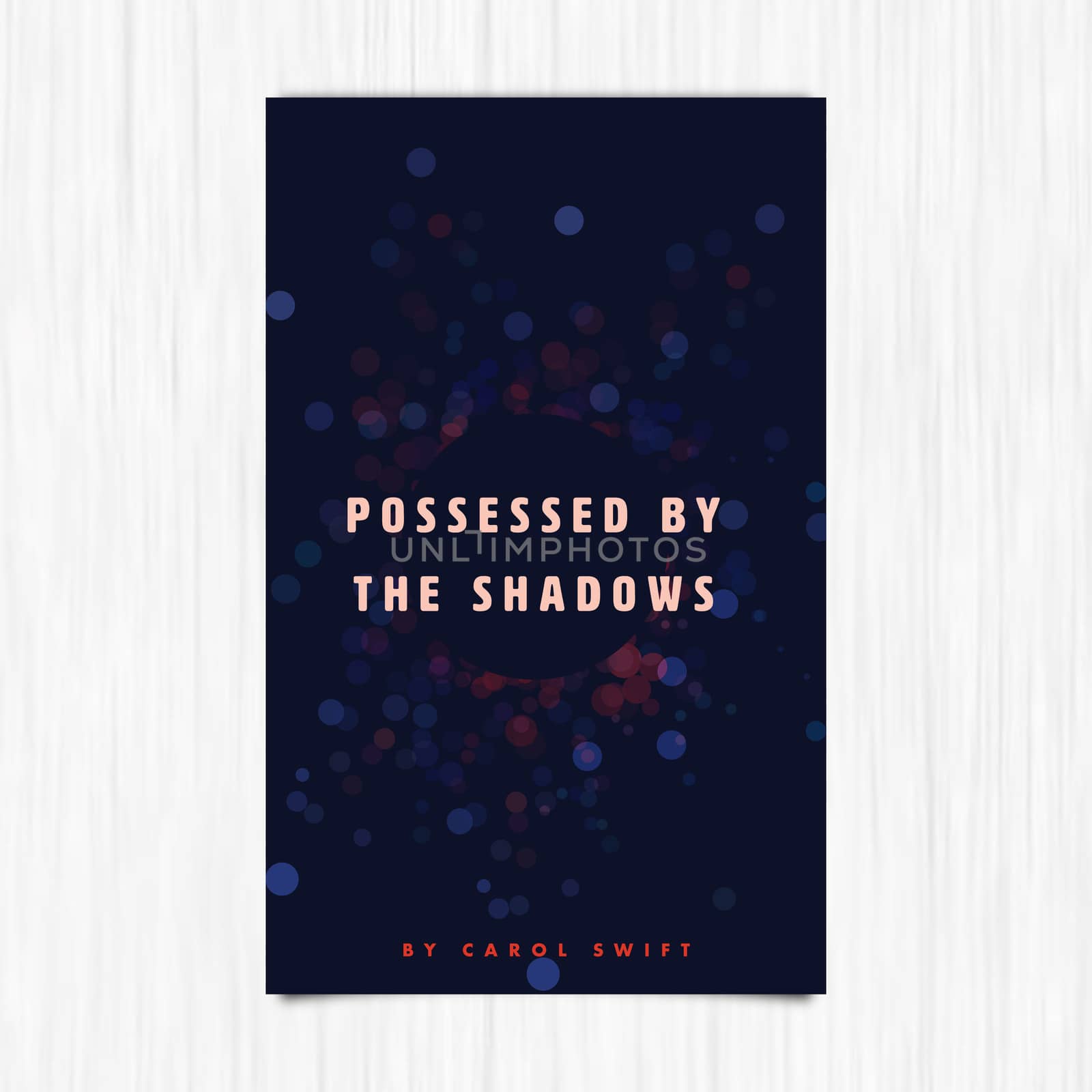 Vector of novel cover with possessed by the shadows text against white background