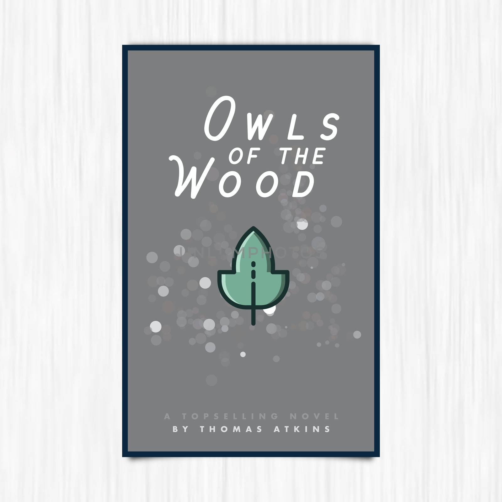 Vector of novel cover with owls of the wood text against white background