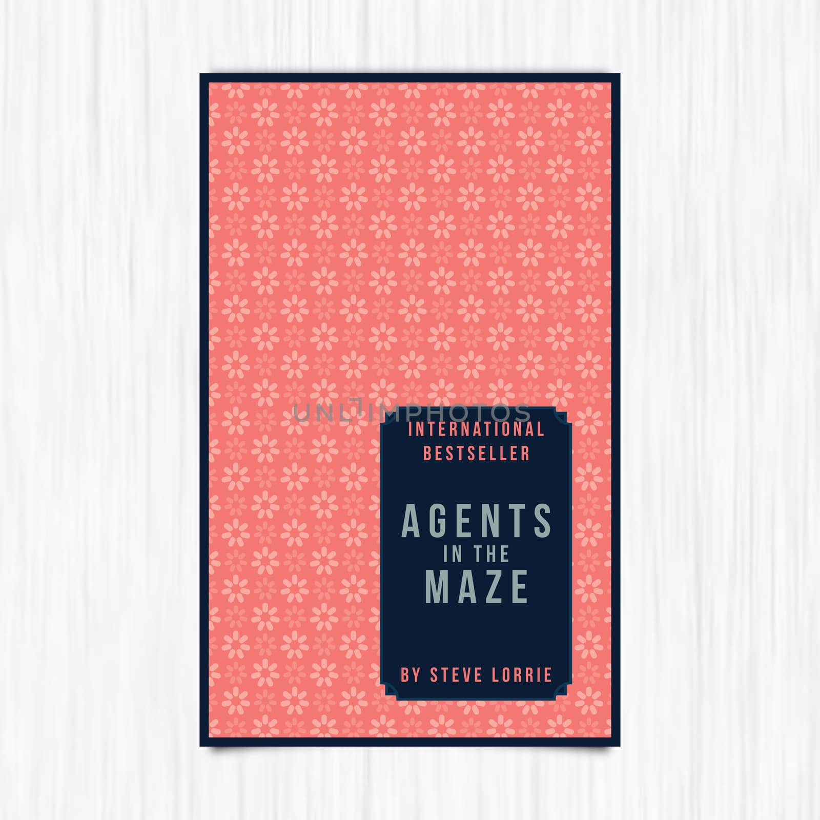 Vector of novel cover with agents in the maze text against white background