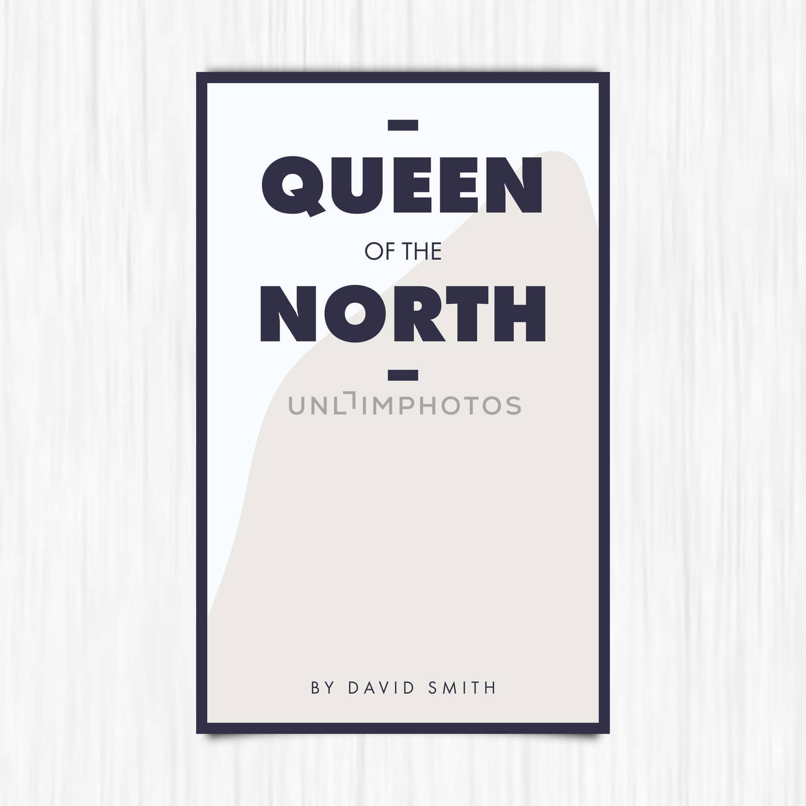 Vector of novel cover with queen of the north text against white background
