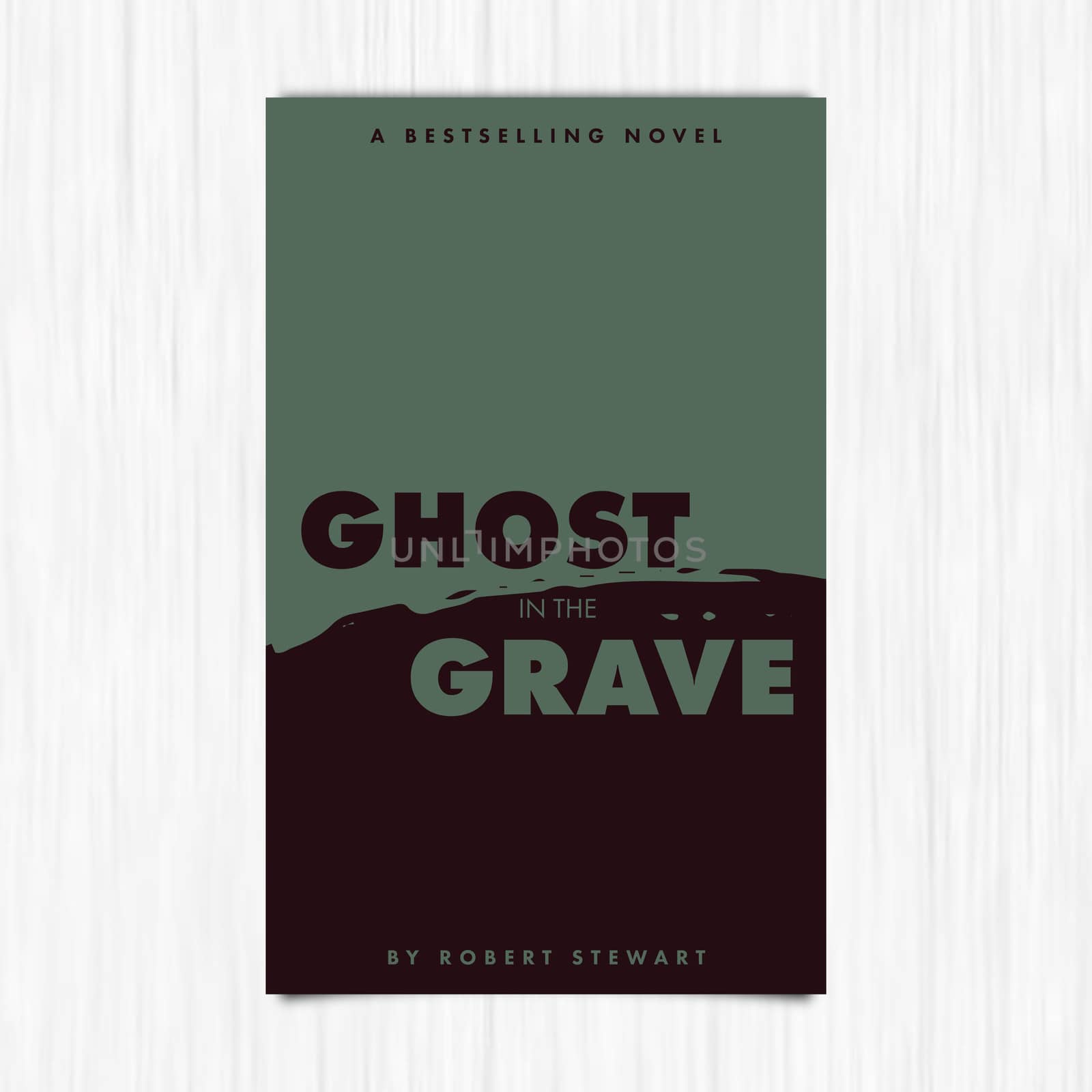 Vector of novel cover with ghost in the grave text by Wavebreakmedia