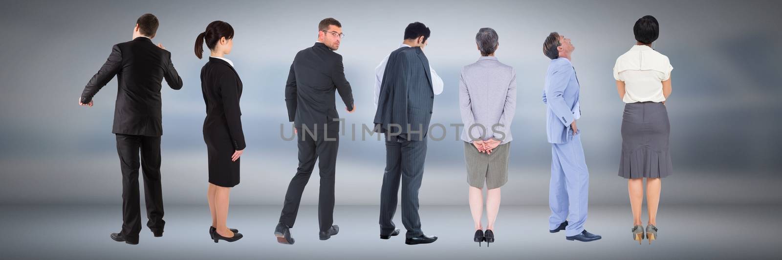 Group of Business People standing with moody background by Wavebreakmedia