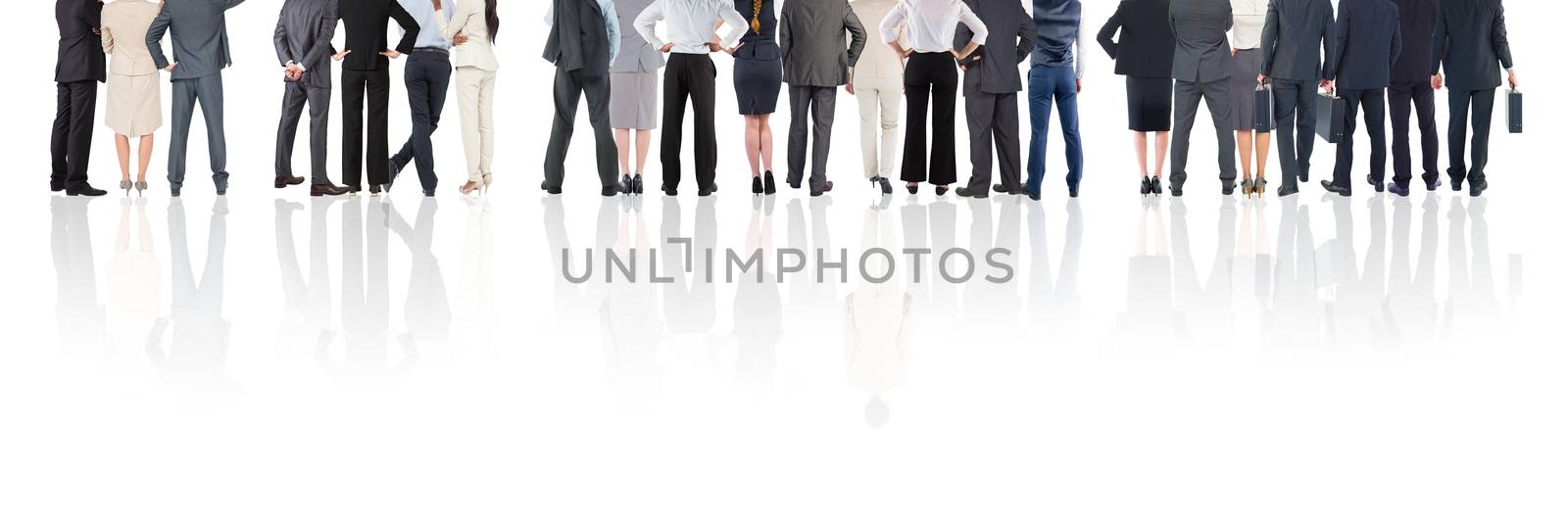 Digital composite of Group of Business People standing