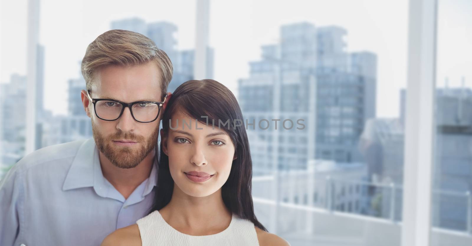 Digital composite of Business people standing