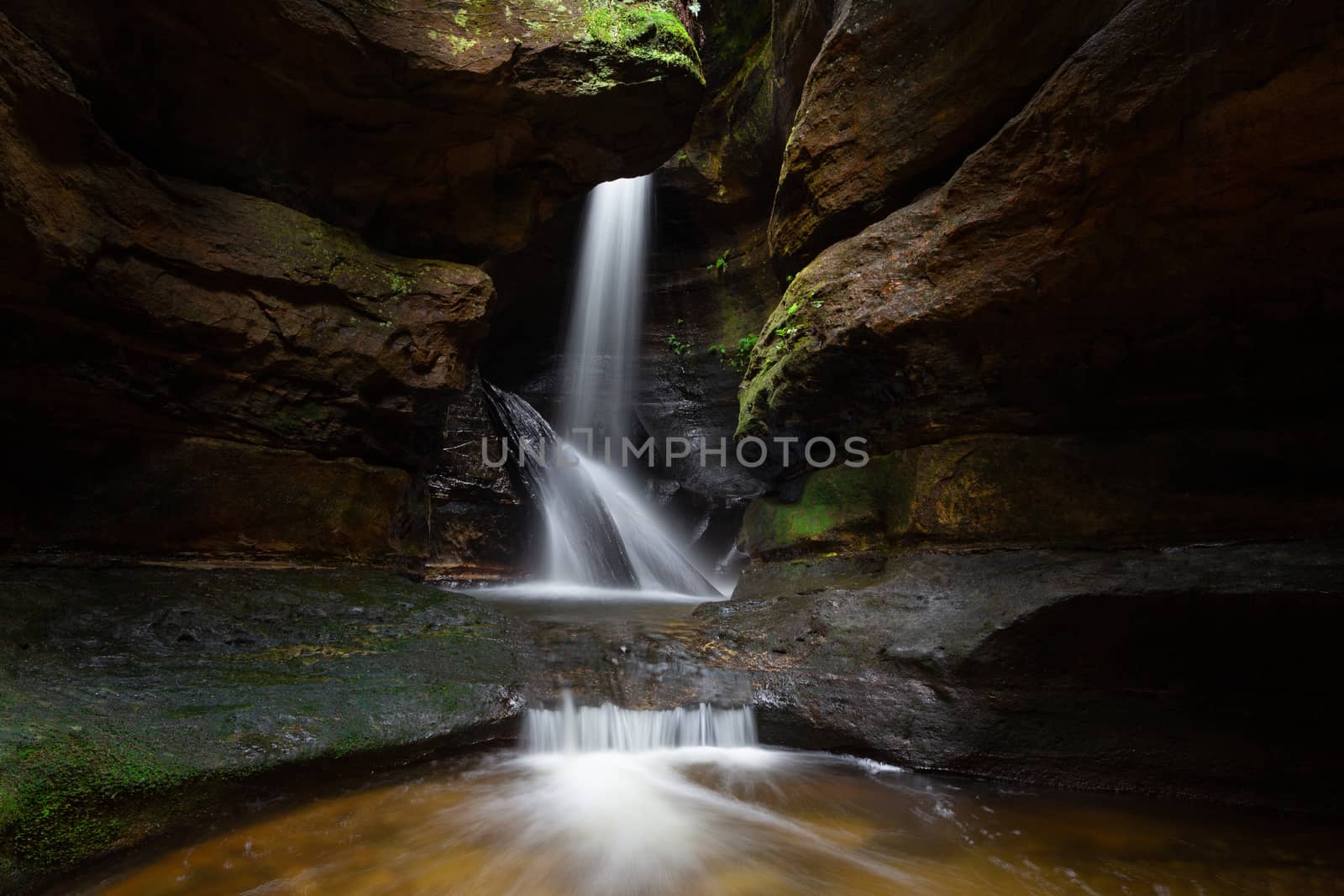 Majestic canyon and waterfall by lovleah