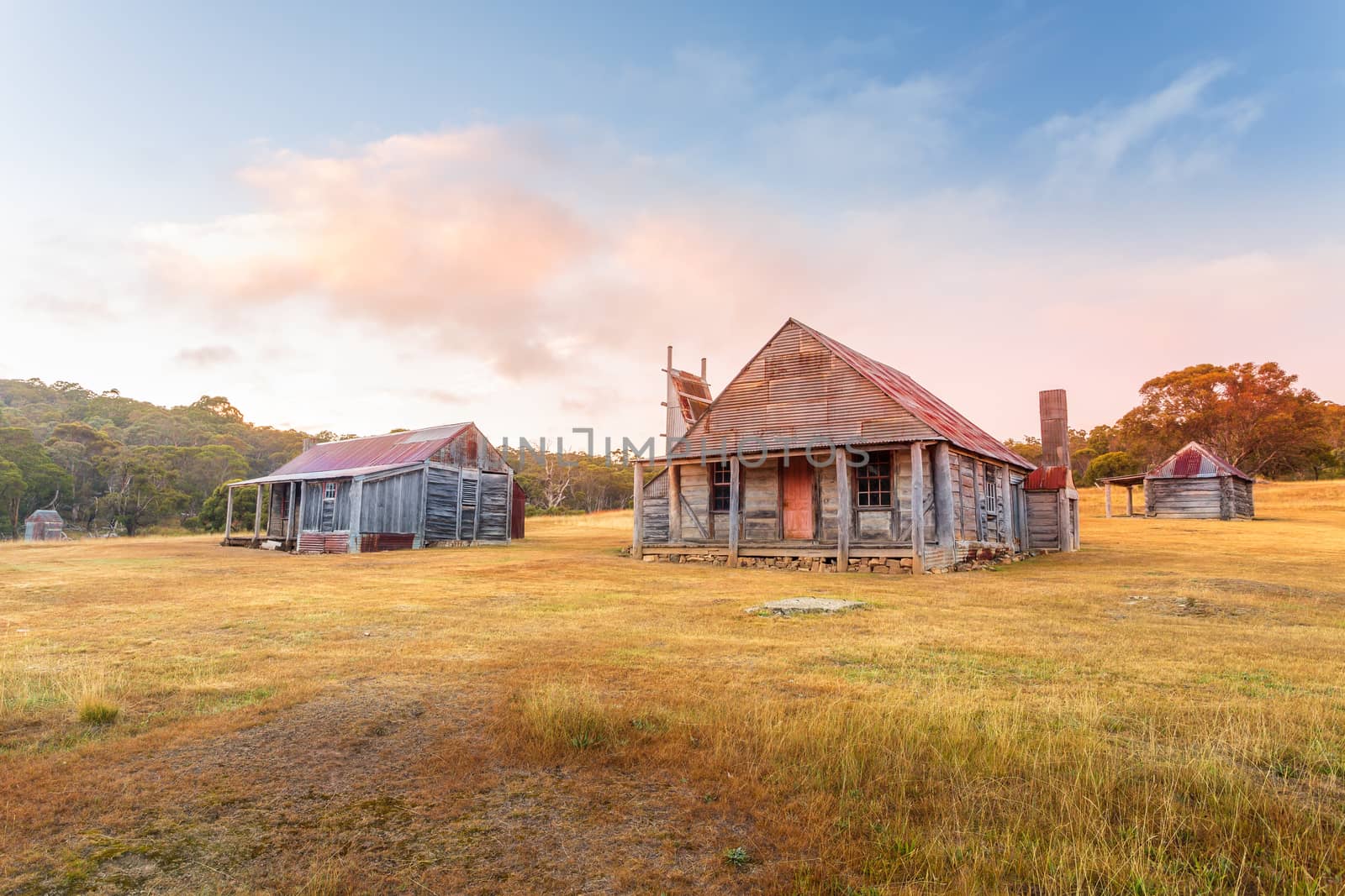 Beautiful log cabins of the Snowy Mountains, Australia