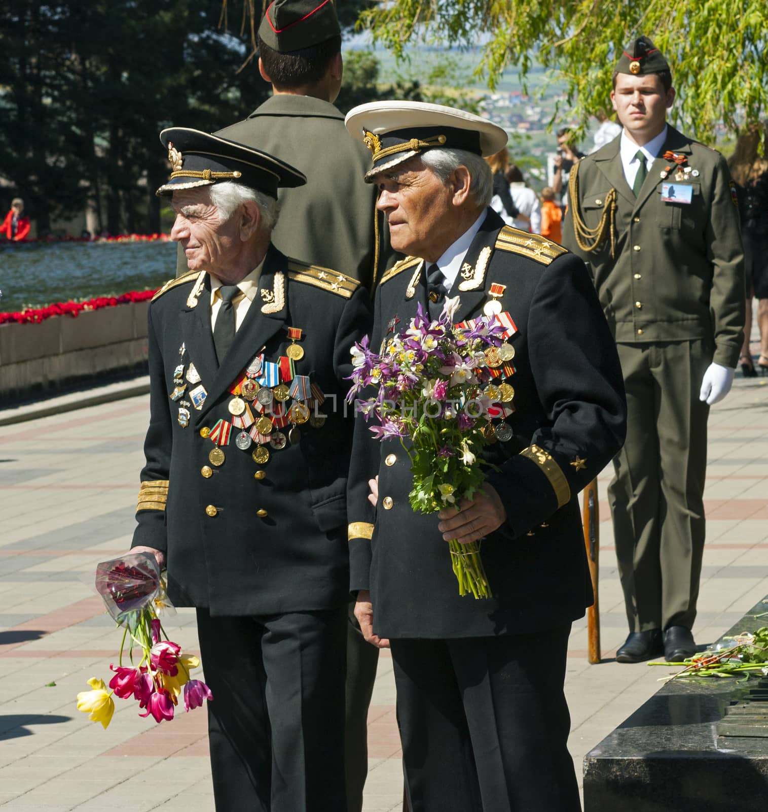 PYATIGORSK, RUSSIA - MAY 9: Celebrating Victory Day, parade on annual Victory Day, May, 9, 2013 in Pyatigorsk,Caucasus, Russia.