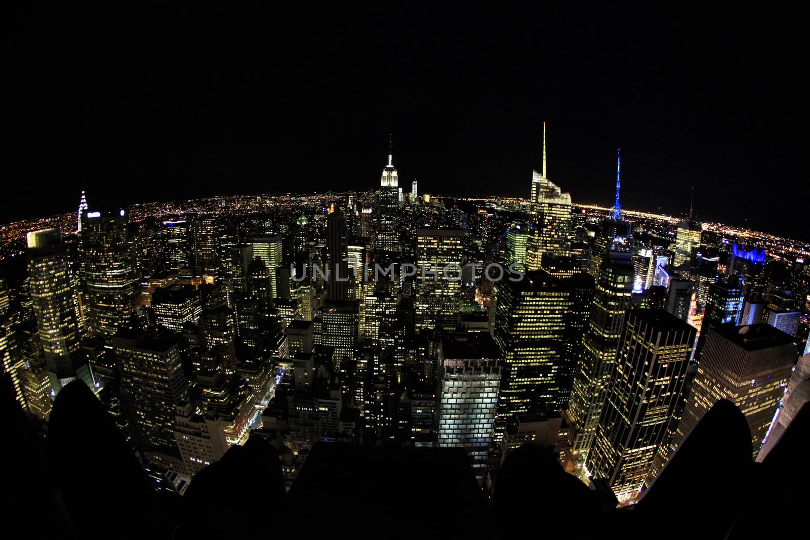 New York City Manhattan skyline aerial view with Empire State and skyscrapers