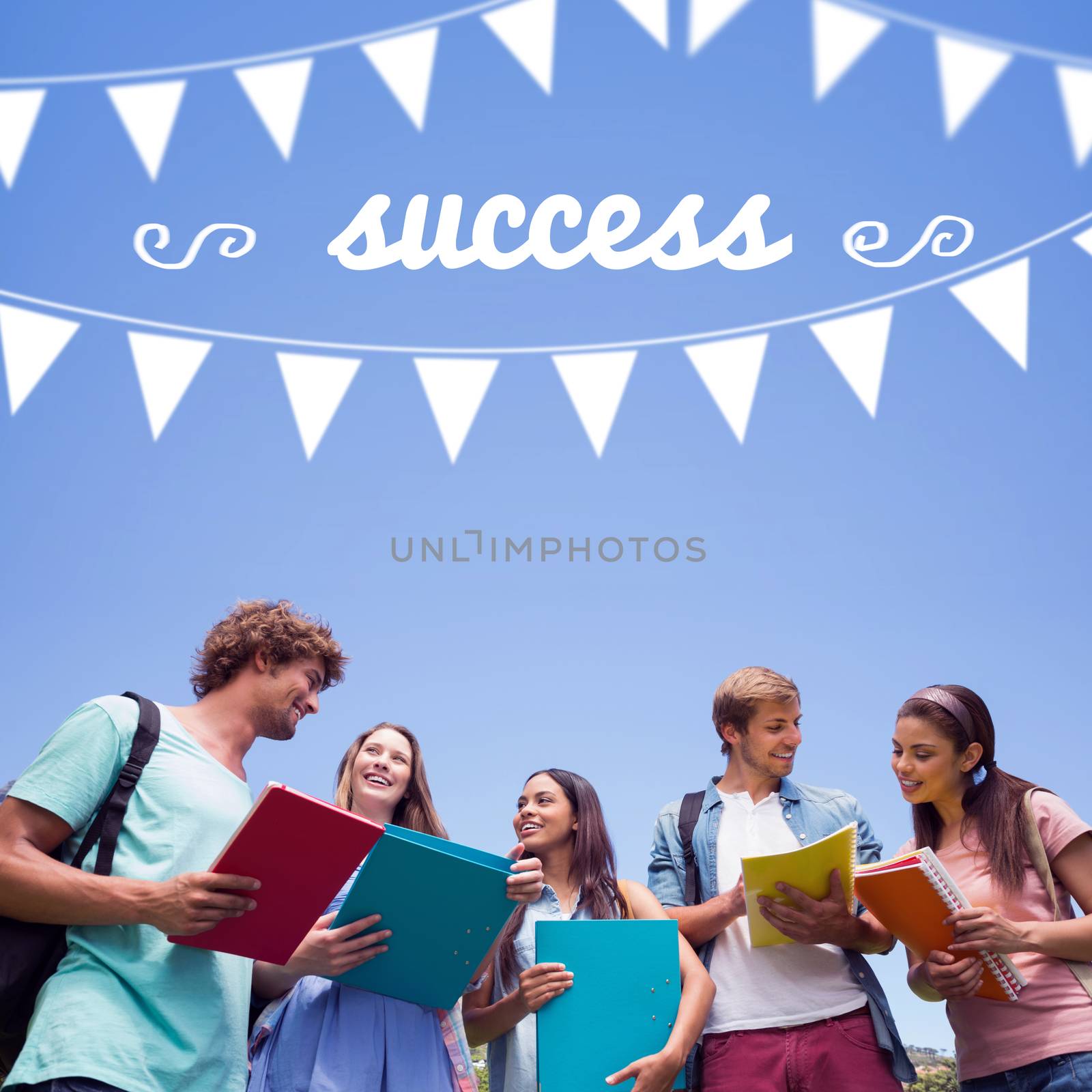 Success against students standing and chatting together  by Wavebreakmedia