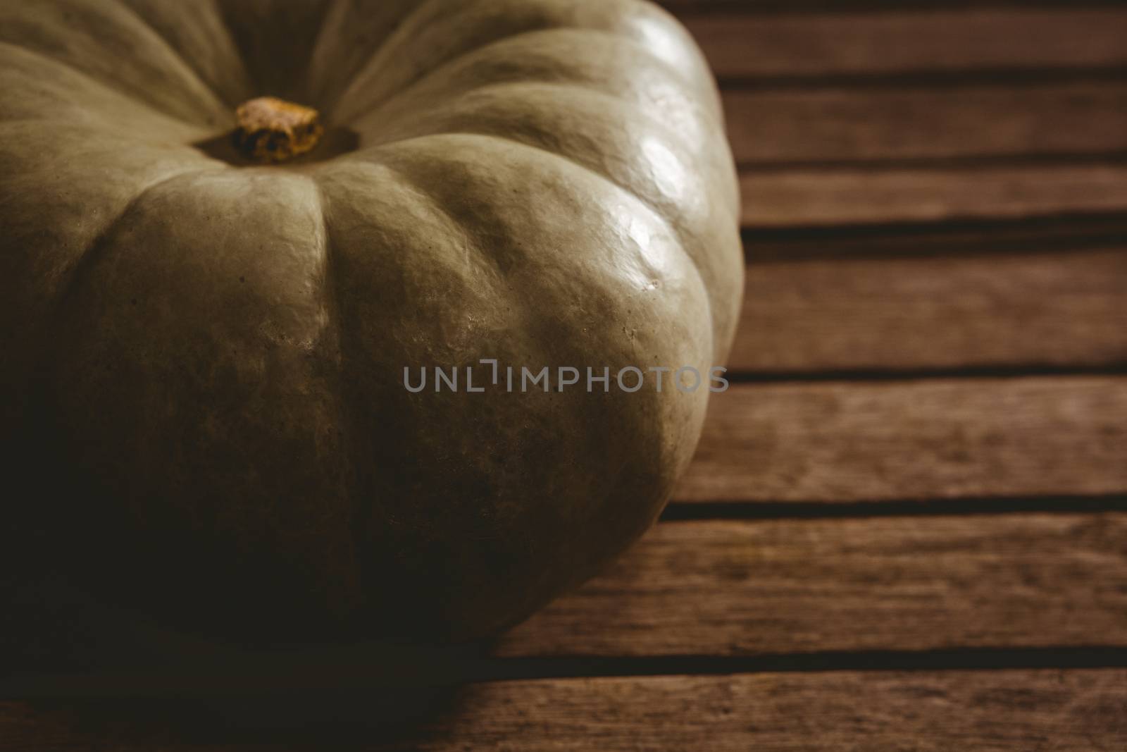 High angle view of white pumpkin on table during Halloween