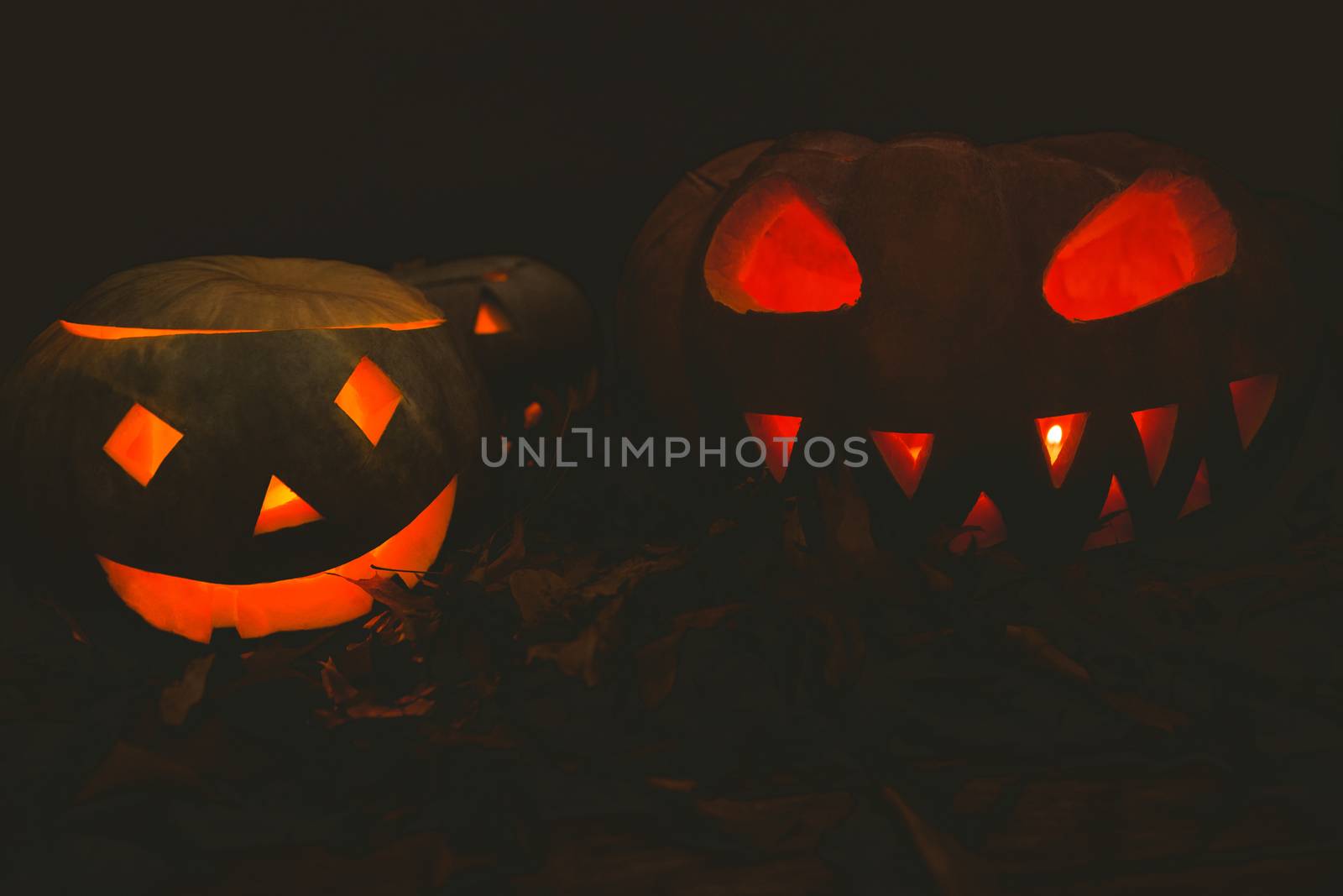 Jack o lantern glowing during Halloween by Wavebreakmedia