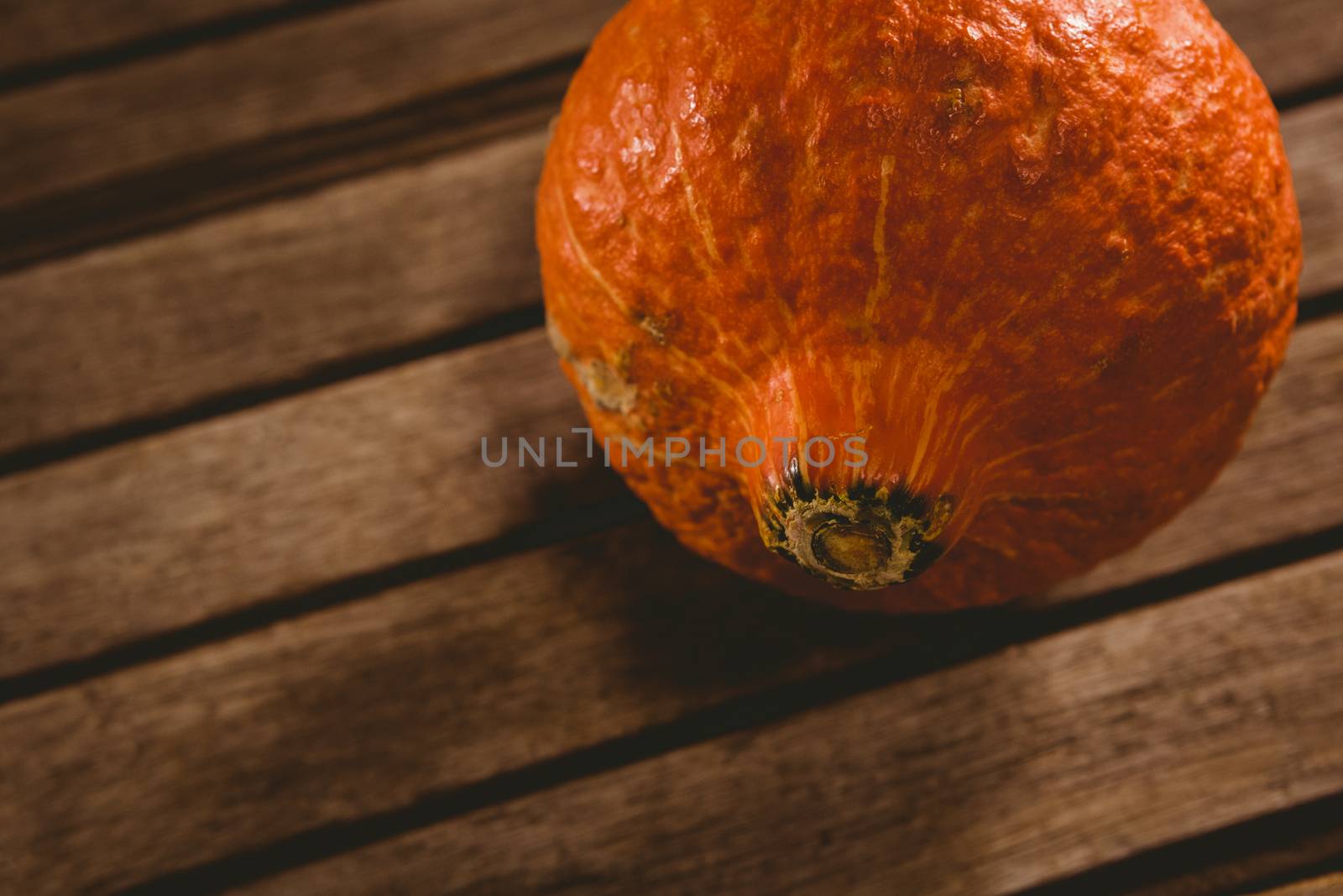 Close up of squash on wooden table during Halloween