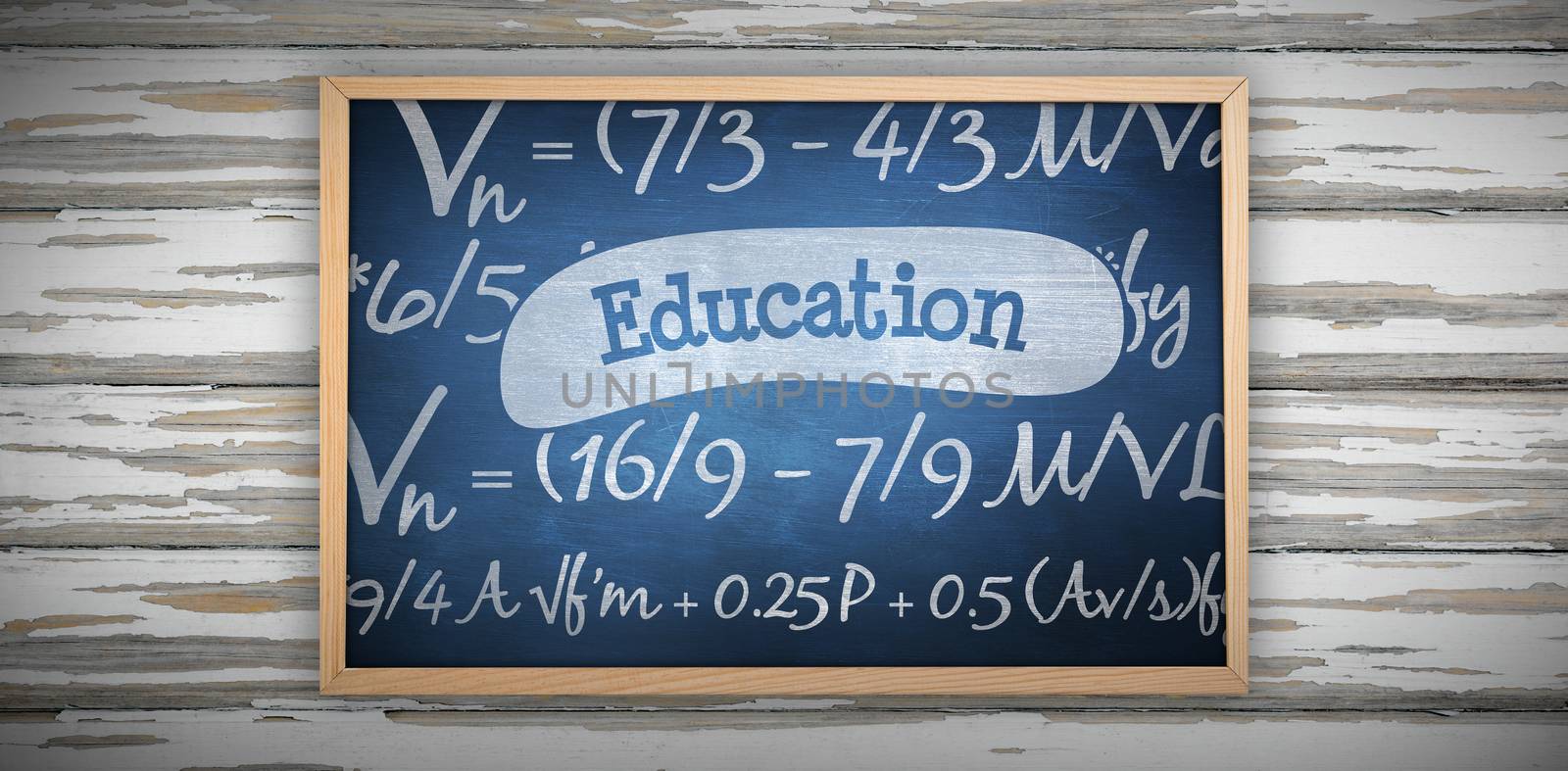 Chalkboard    against education against blue chalkboard