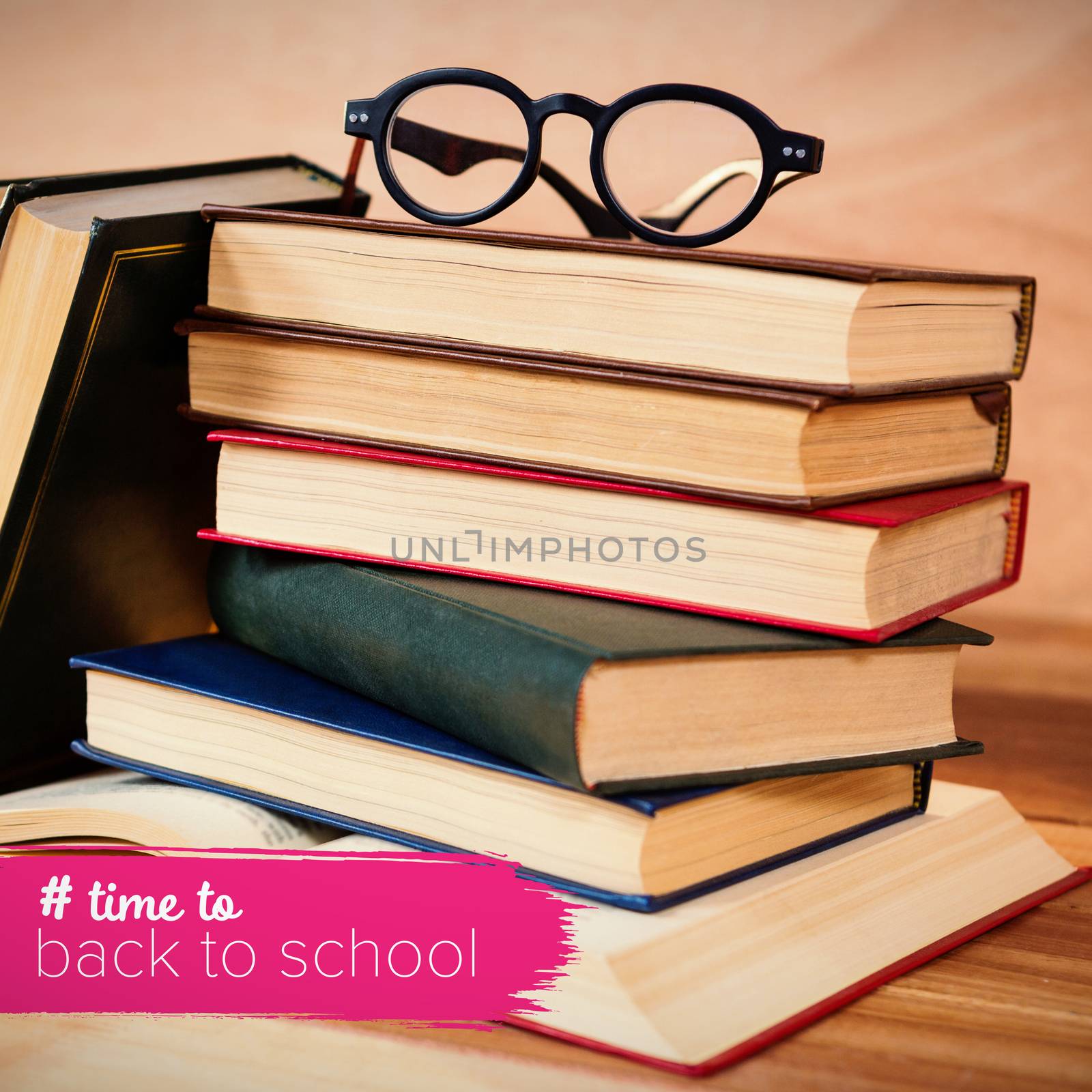Composite image of back to school text with hashtag  by Wavebreakmedia