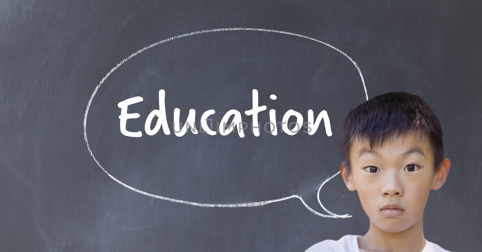 Boy and Education text in speech bubbles by Wavebreakmedia