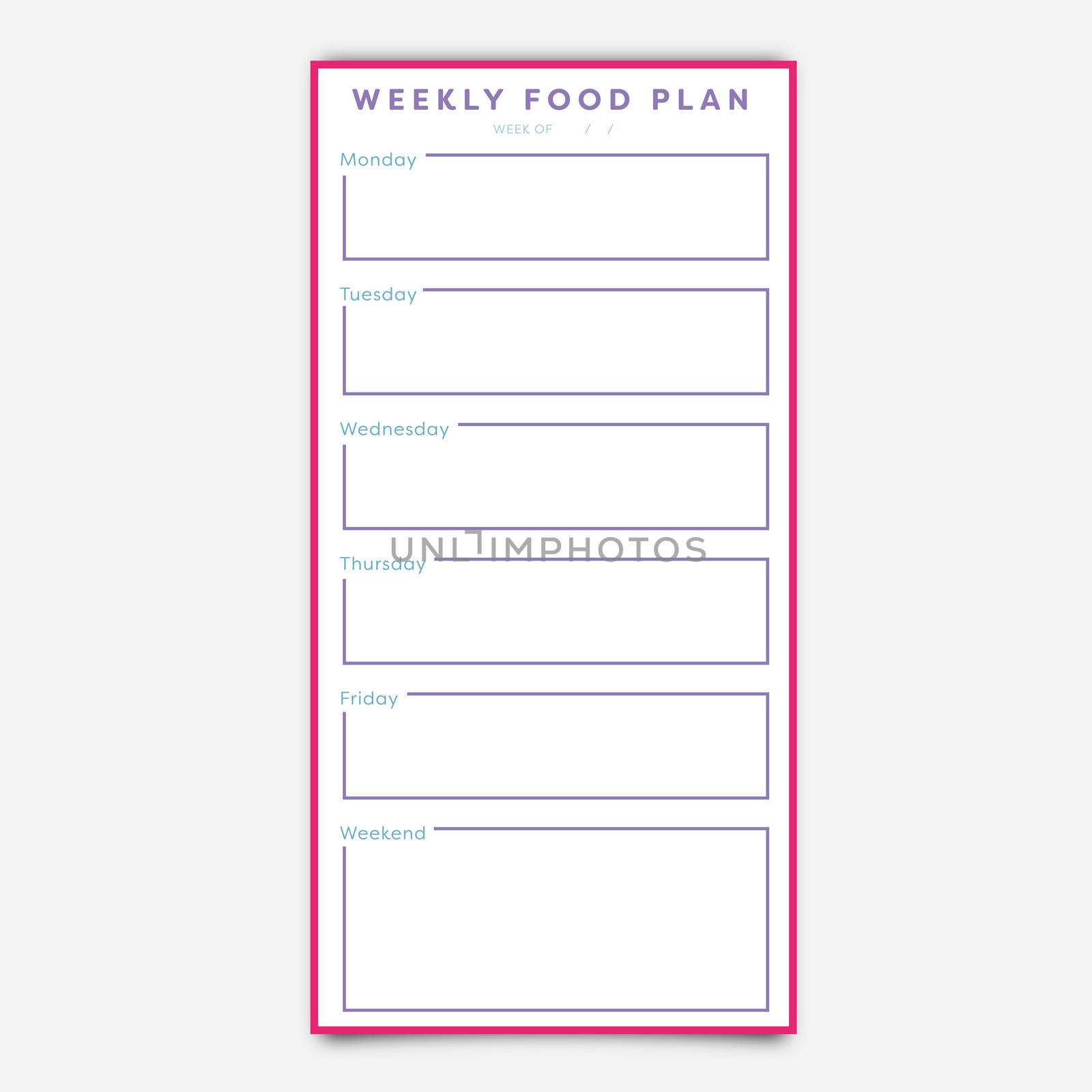 Vector of food planner template