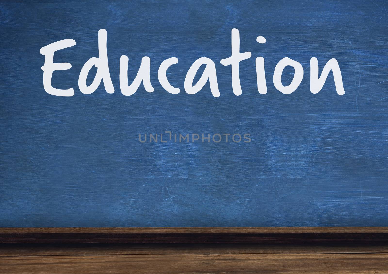 Digital composite of Education text on blackboard
