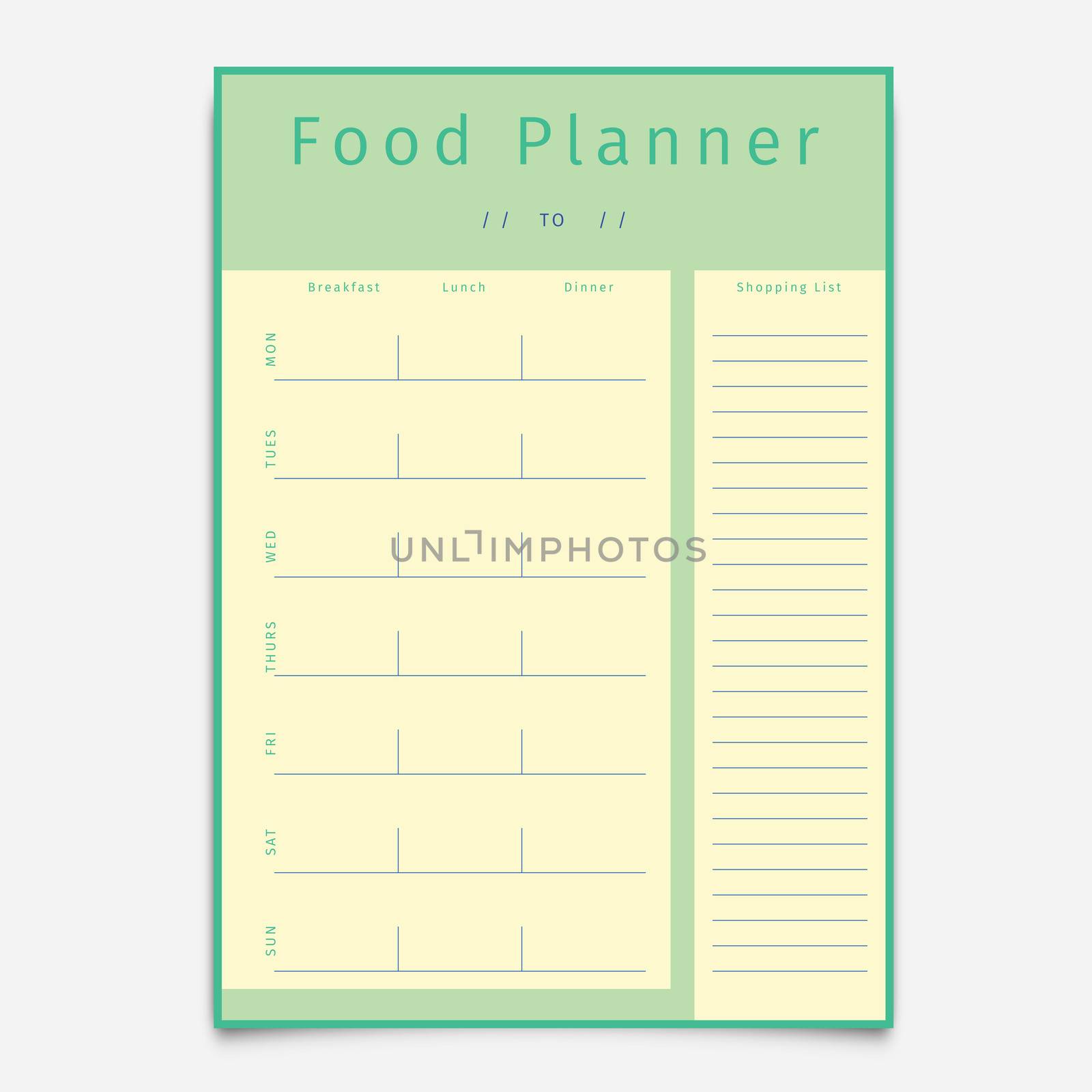 Food planner template by Wavebreakmedia