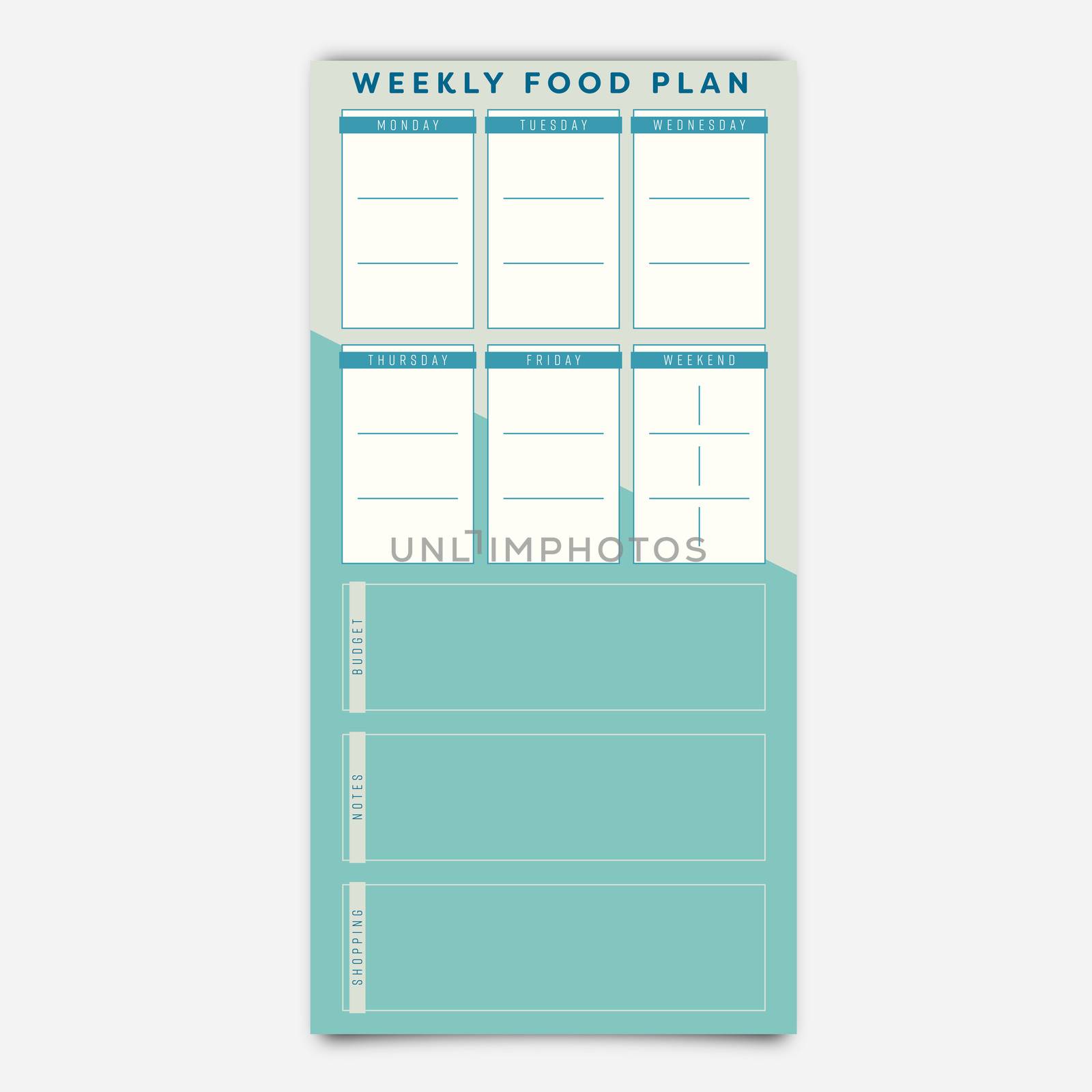 Vector of food planner template