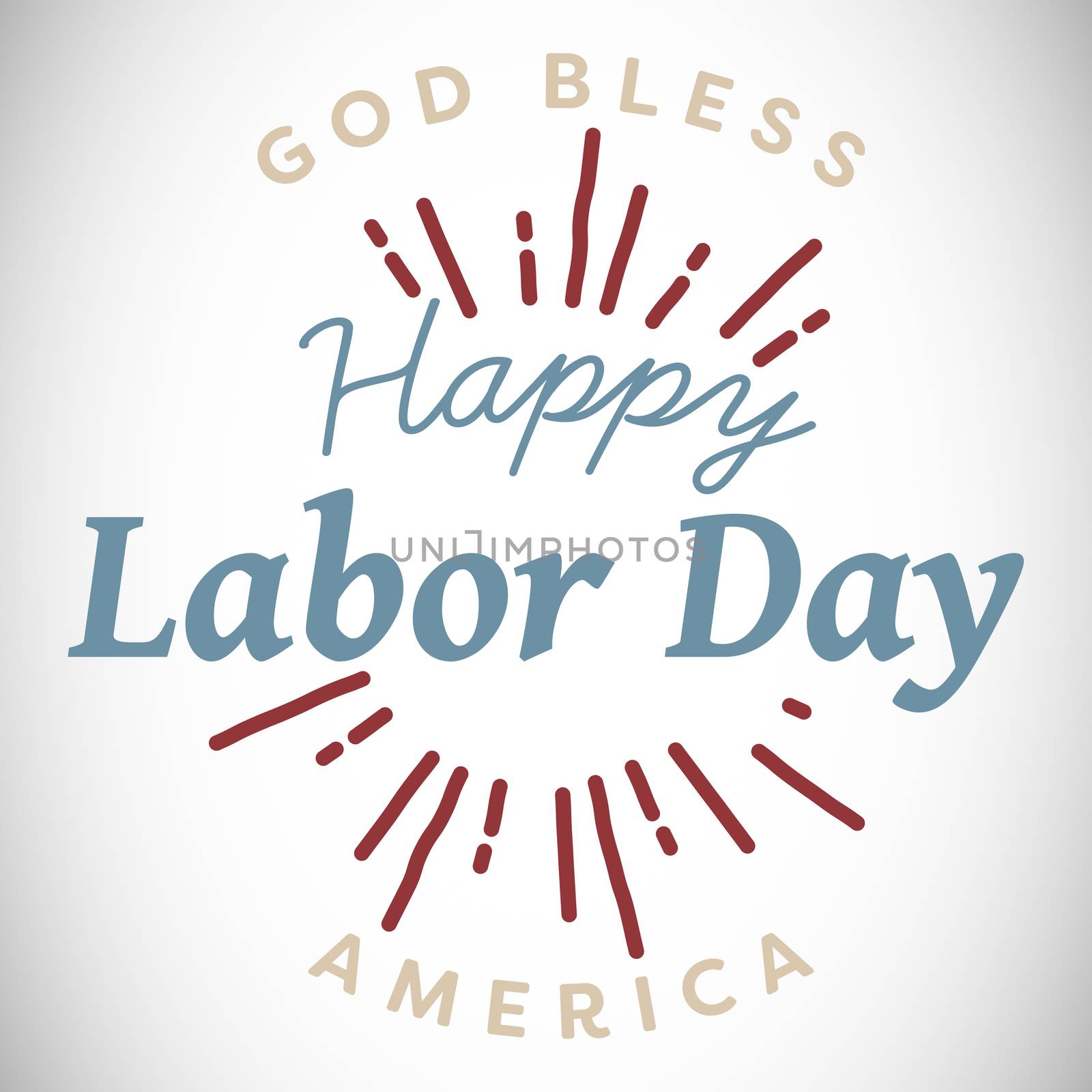 Digital composite image of happy labor day and god bless America text against white background