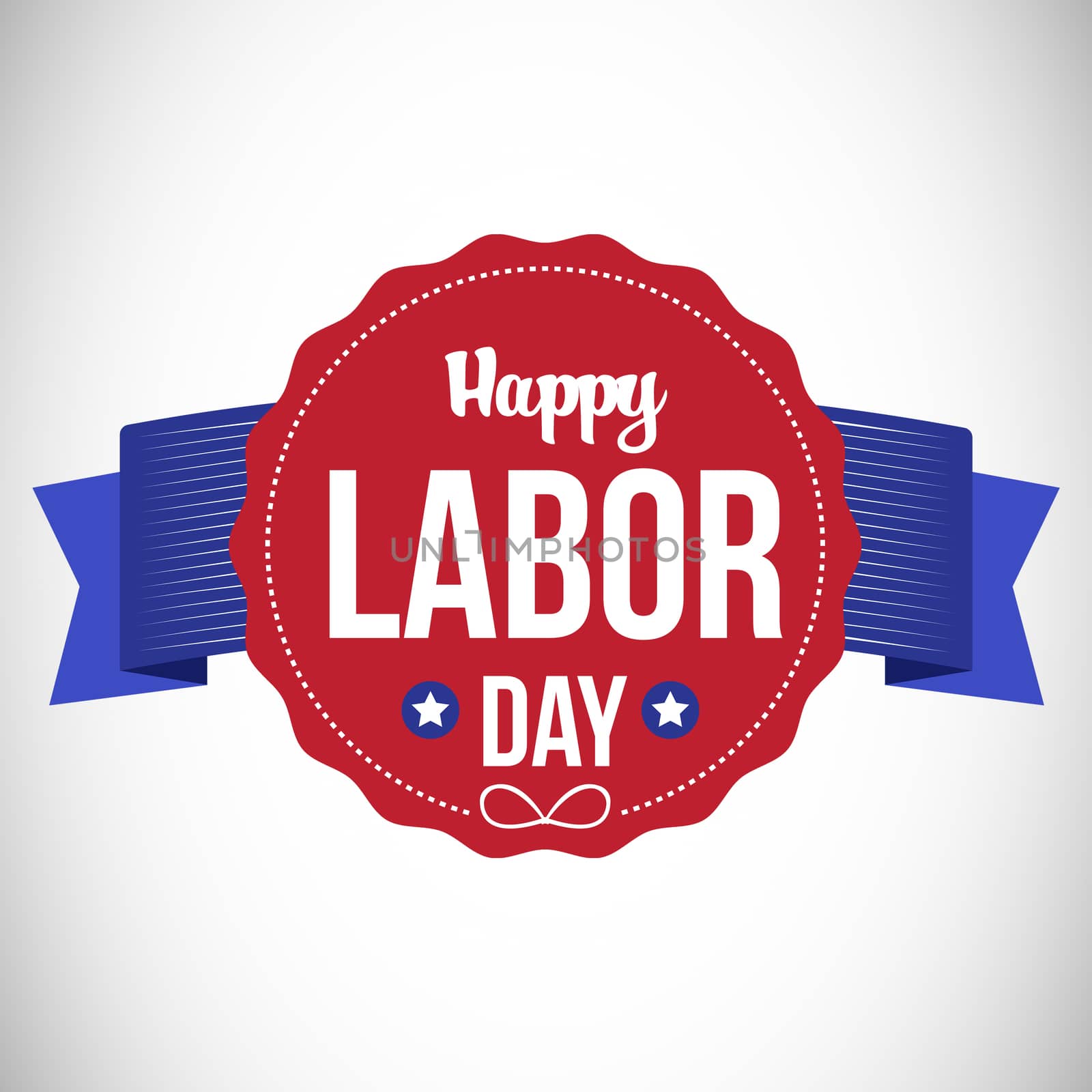 Digitally generated image of happy labor day text in banner 