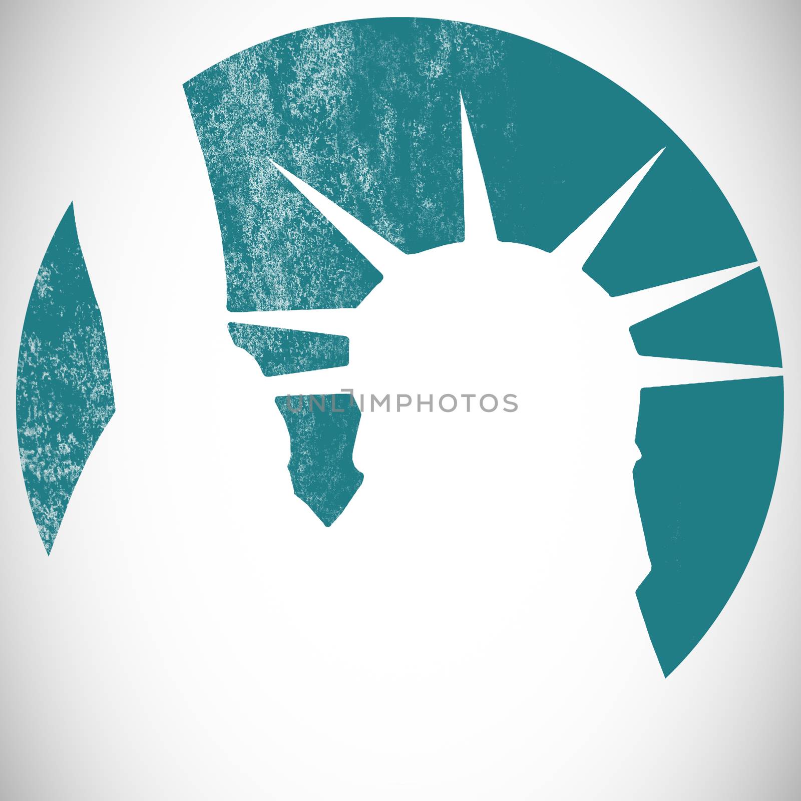 Graphic image of Statue of Liberty against white background