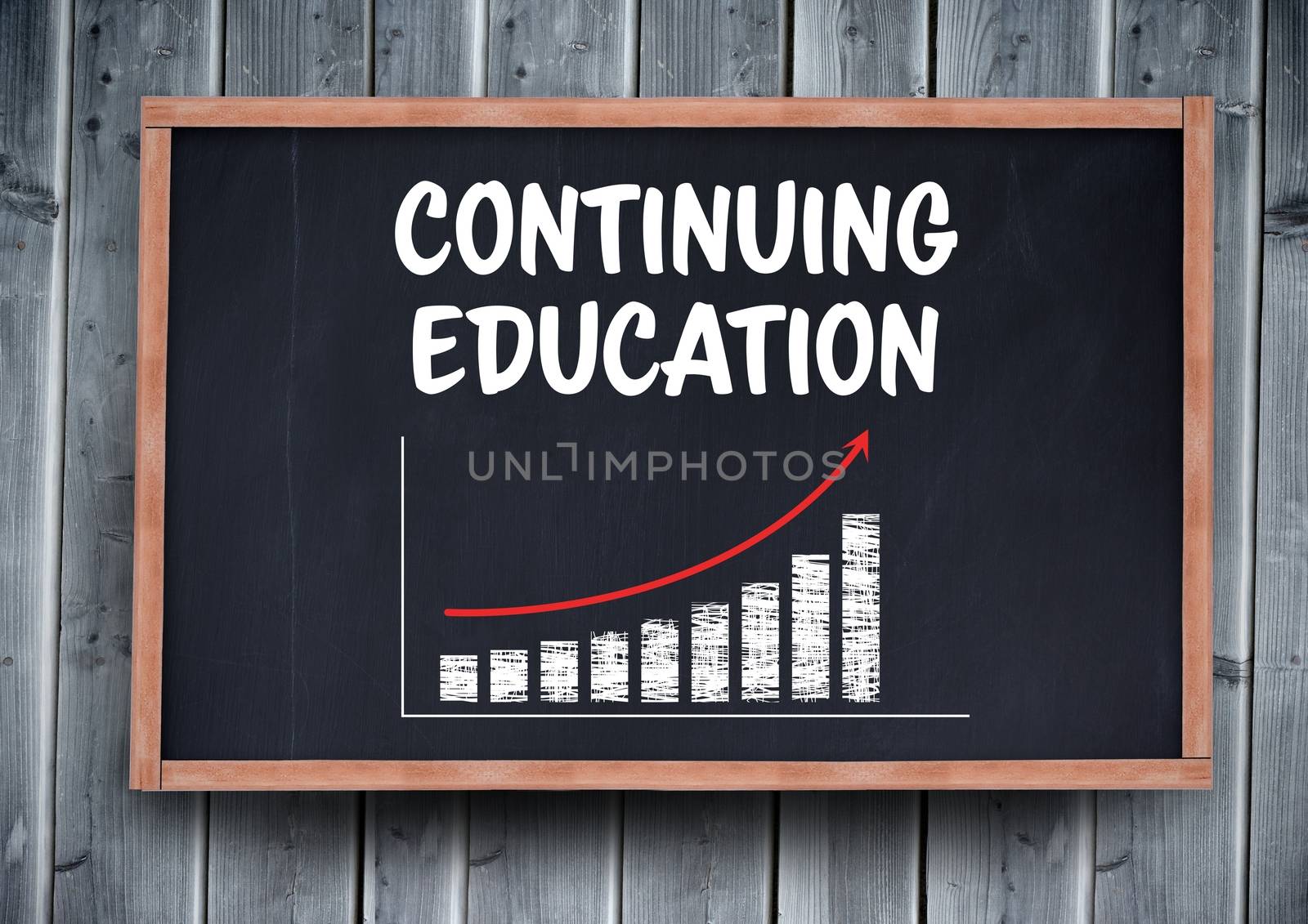 Digital composite of Continuing education on blackboard