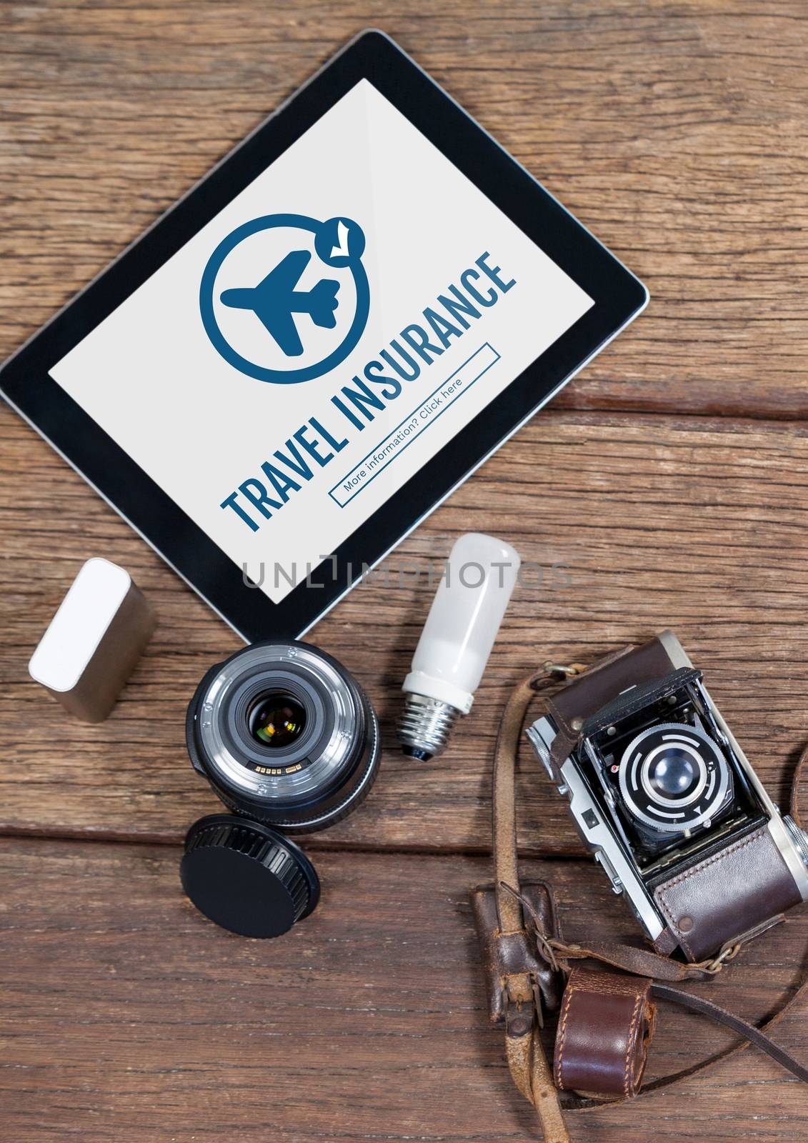 Tablet with travel insurance concept on screen by Wavebreakmedia