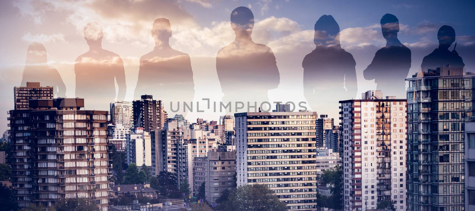 Composite image of illustrative image of business people by Wavebreakmedia