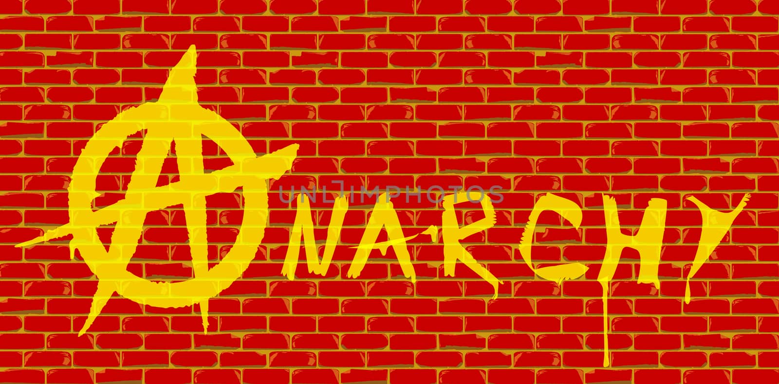 Anarchy Red Brick Wall by Bigalbaloo