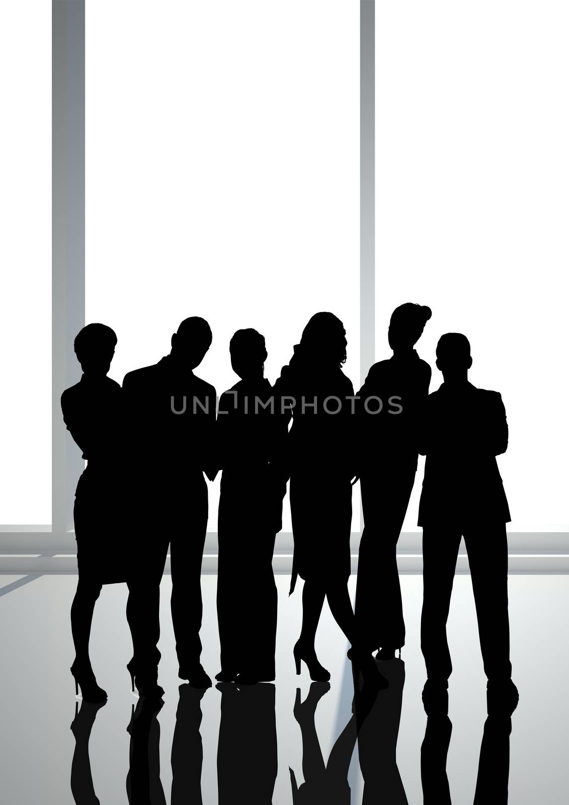 Business people silhouettes against building by Wavebreakmedia