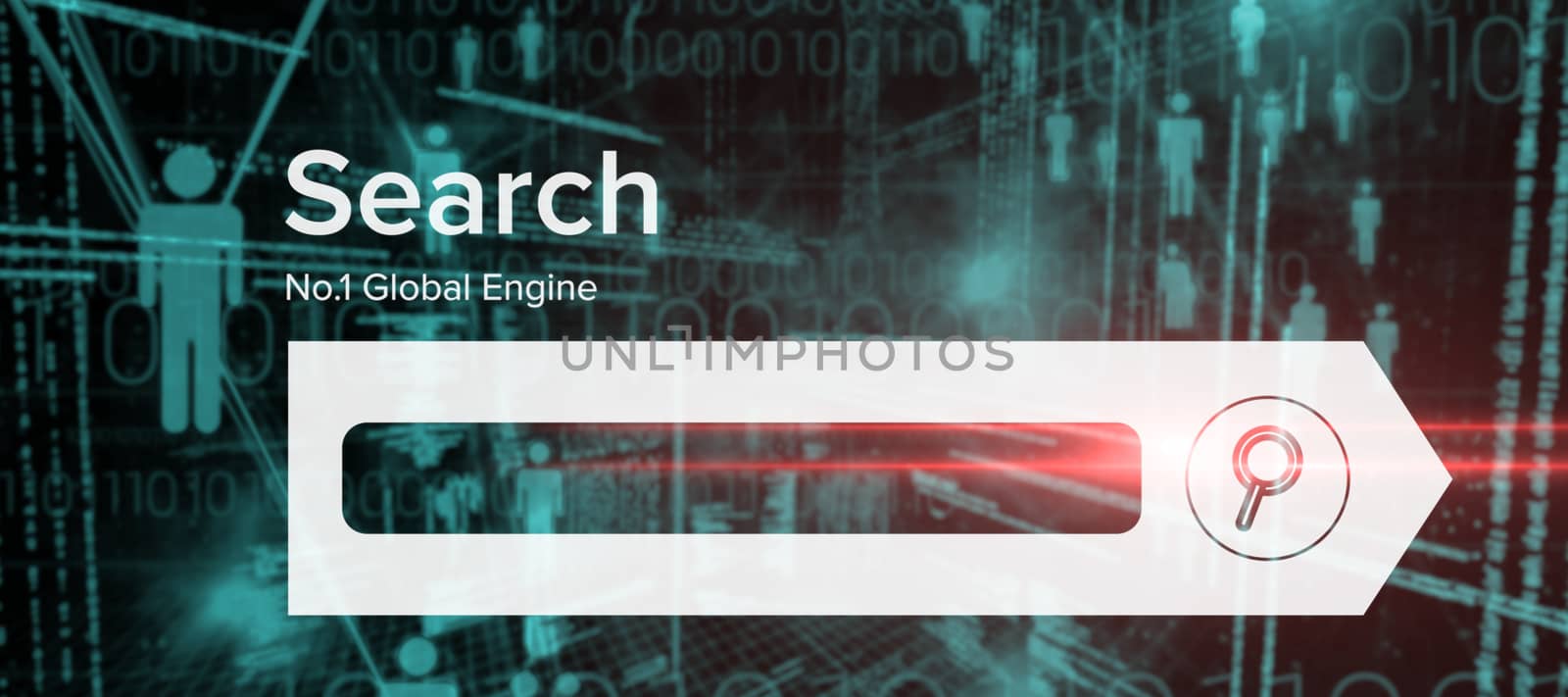 Composite image of digital composite image of search engine page by Wavebreakmedia