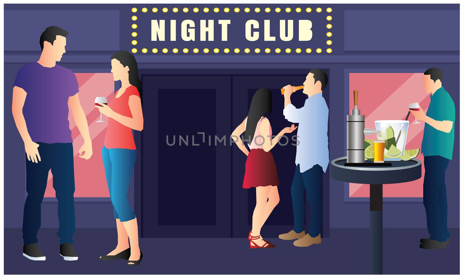 Print people are enjoy and dancing in night club by aanavcreationsplus