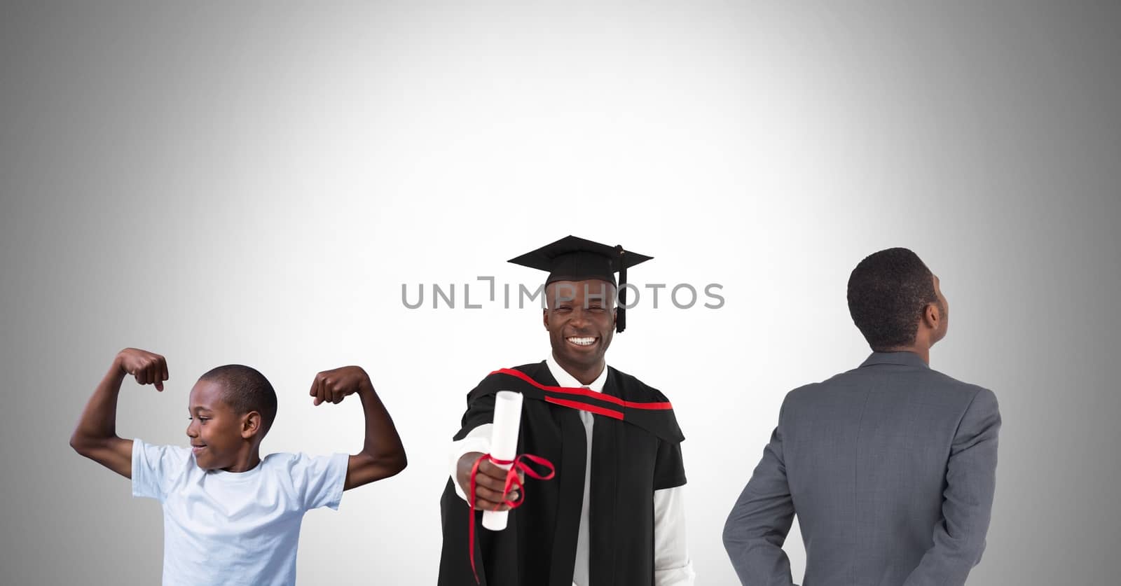 men of age generations growing up with education success by Wavebreakmedia