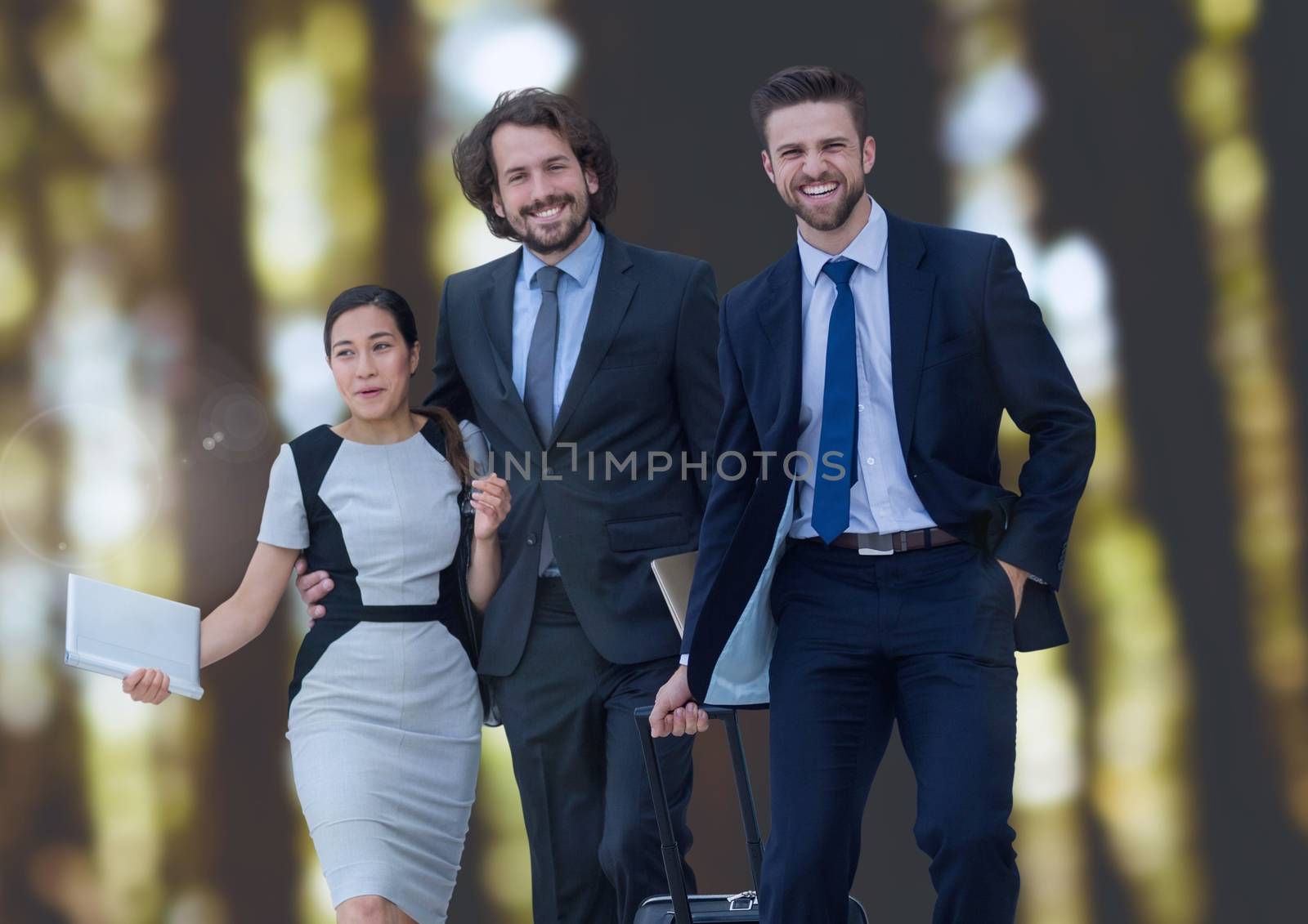 Digital composite of Business people in forest