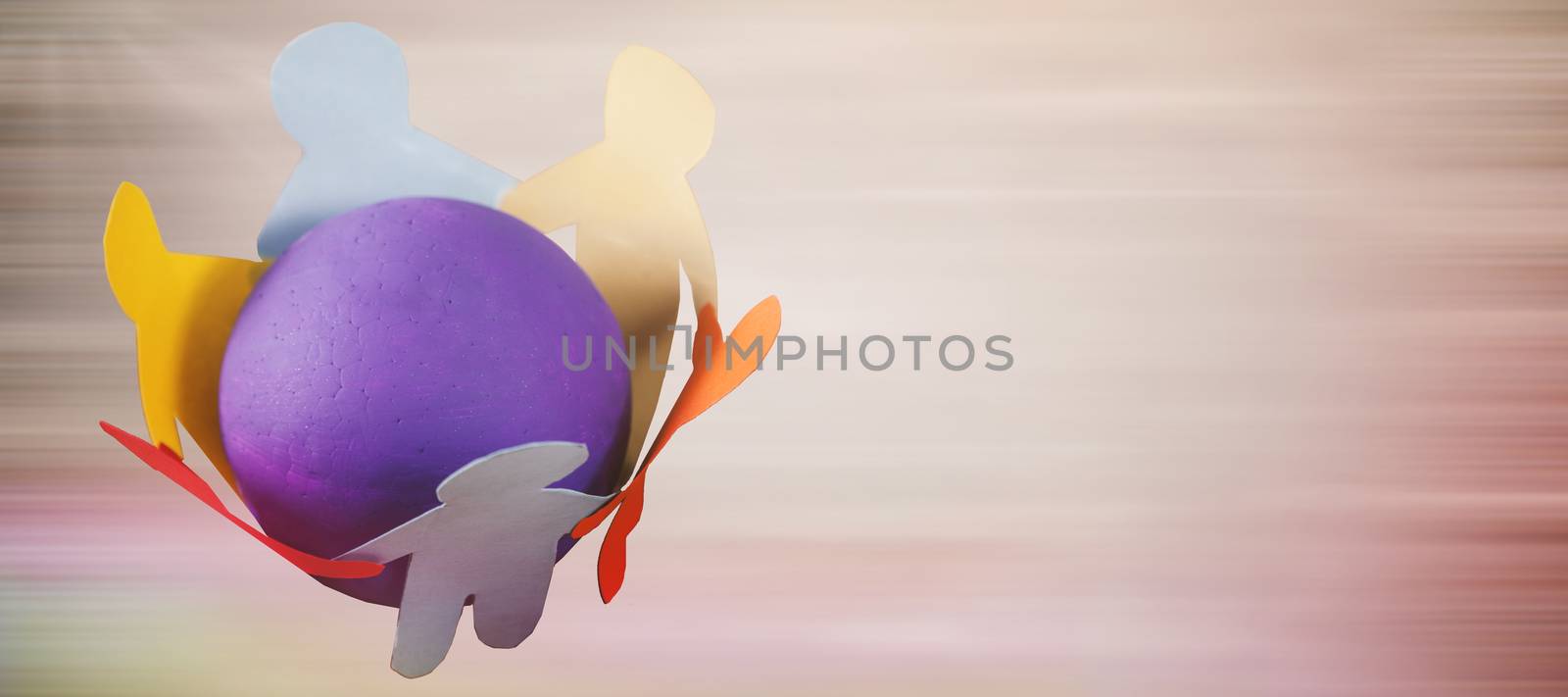 Multiple color of little person  against brown abstract image