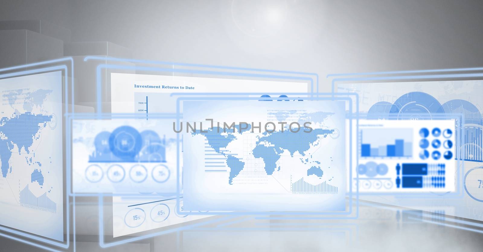 Digital composite of technology interface panels
