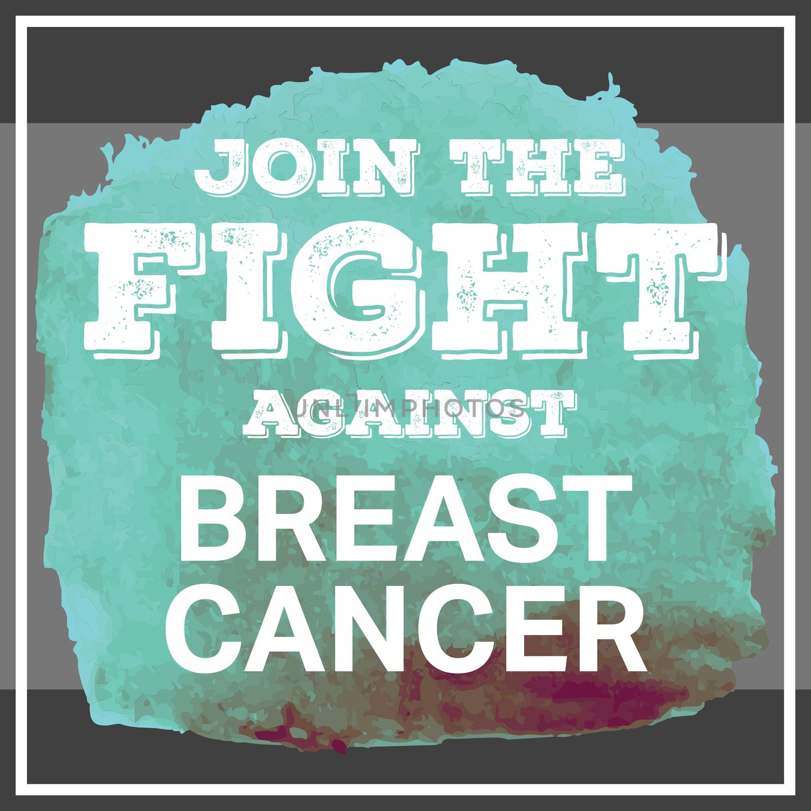 Breast cancer awareness message against digitally generated image of smudged turquoise paint 