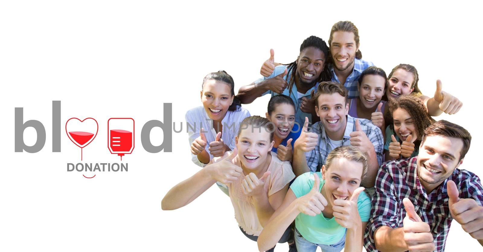 Digital composite of Group of people and blood donation concept