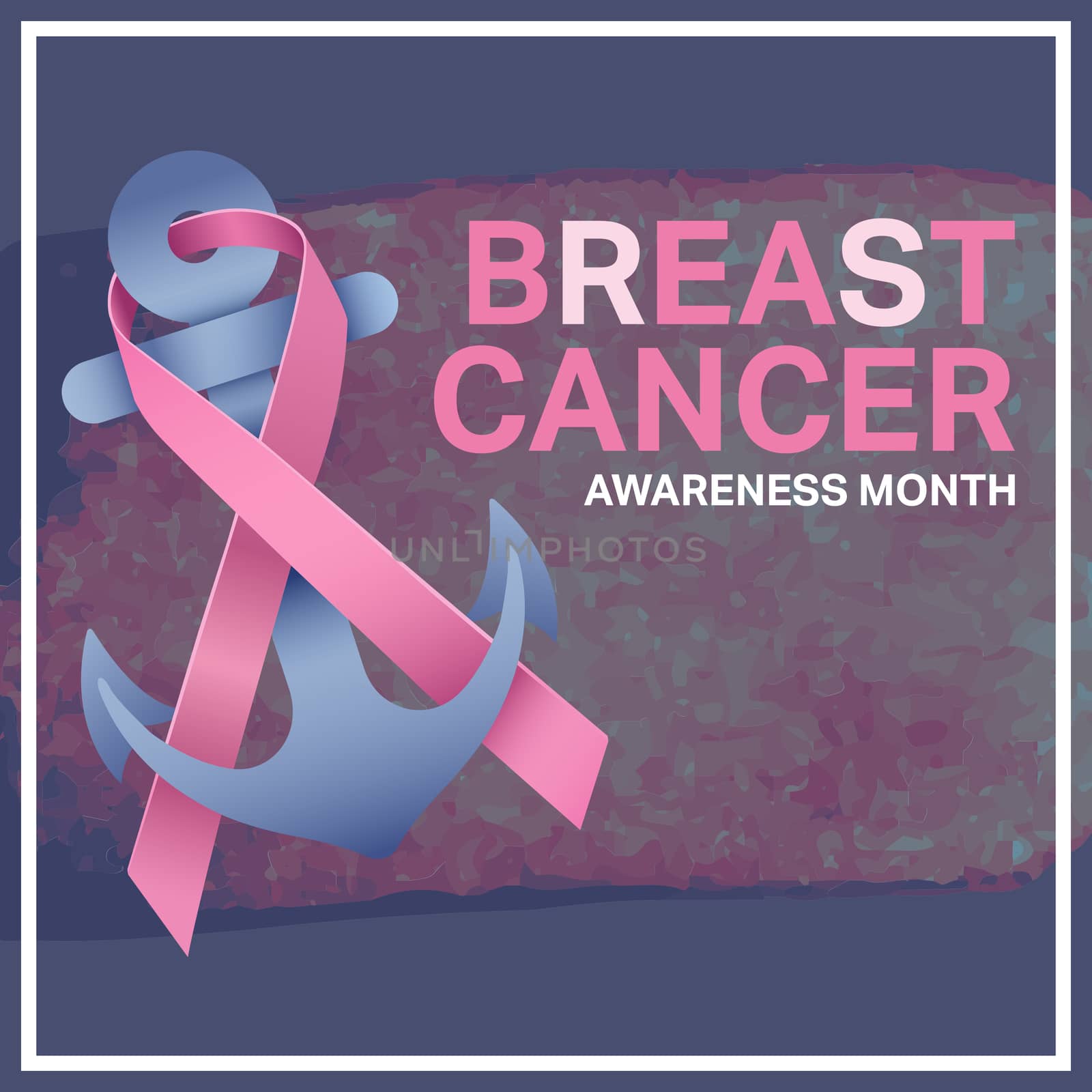 Breast cancer awareness message against vector image of smudged paint 